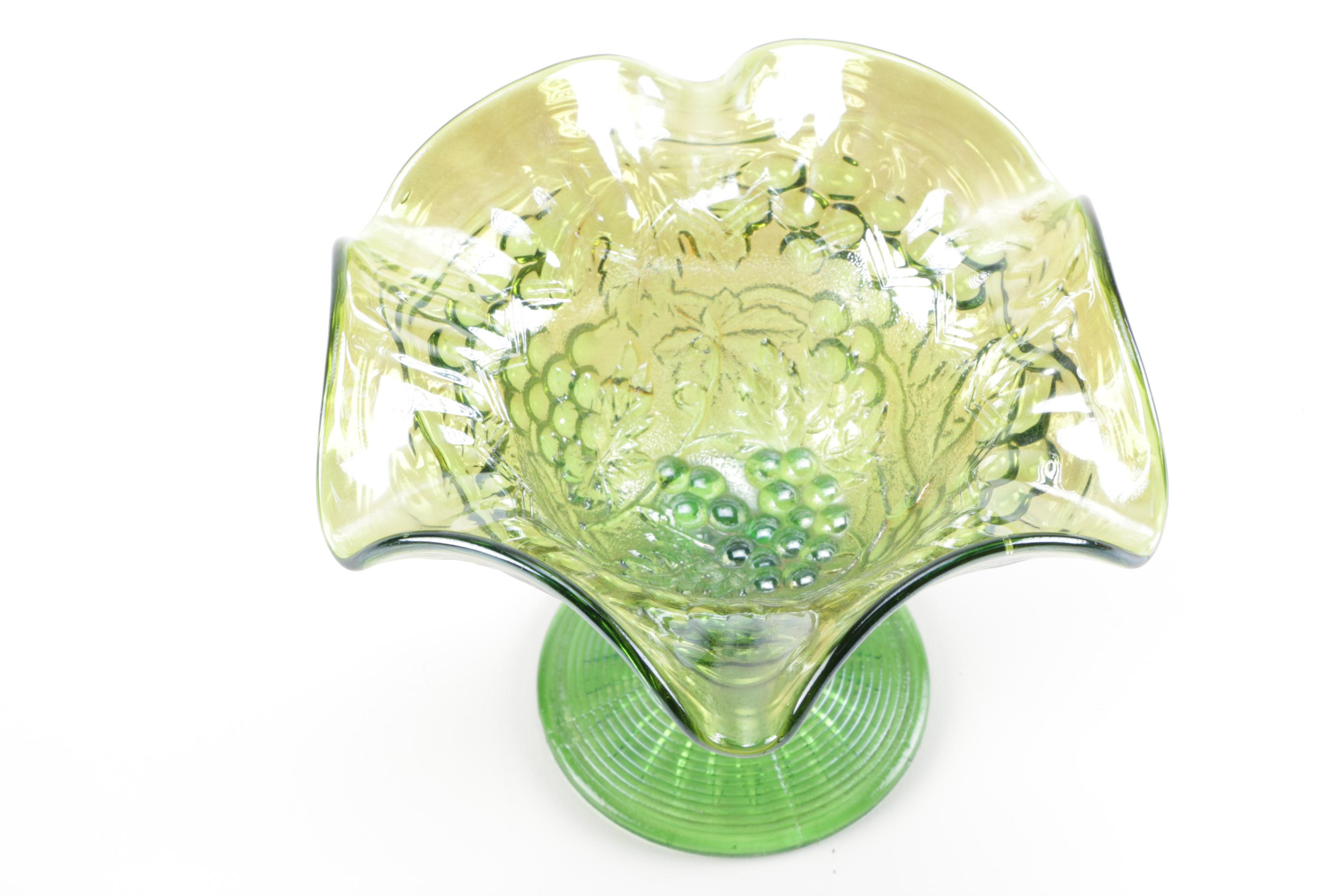 Canival Glass Stemmed Candy Dishes Including Fenton