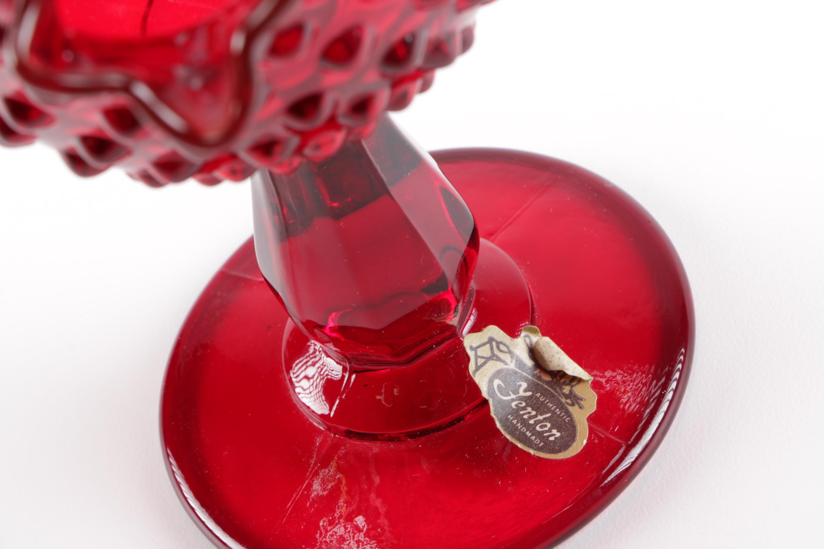 Canival Glass Stemmed Candy Dishes Including Fenton