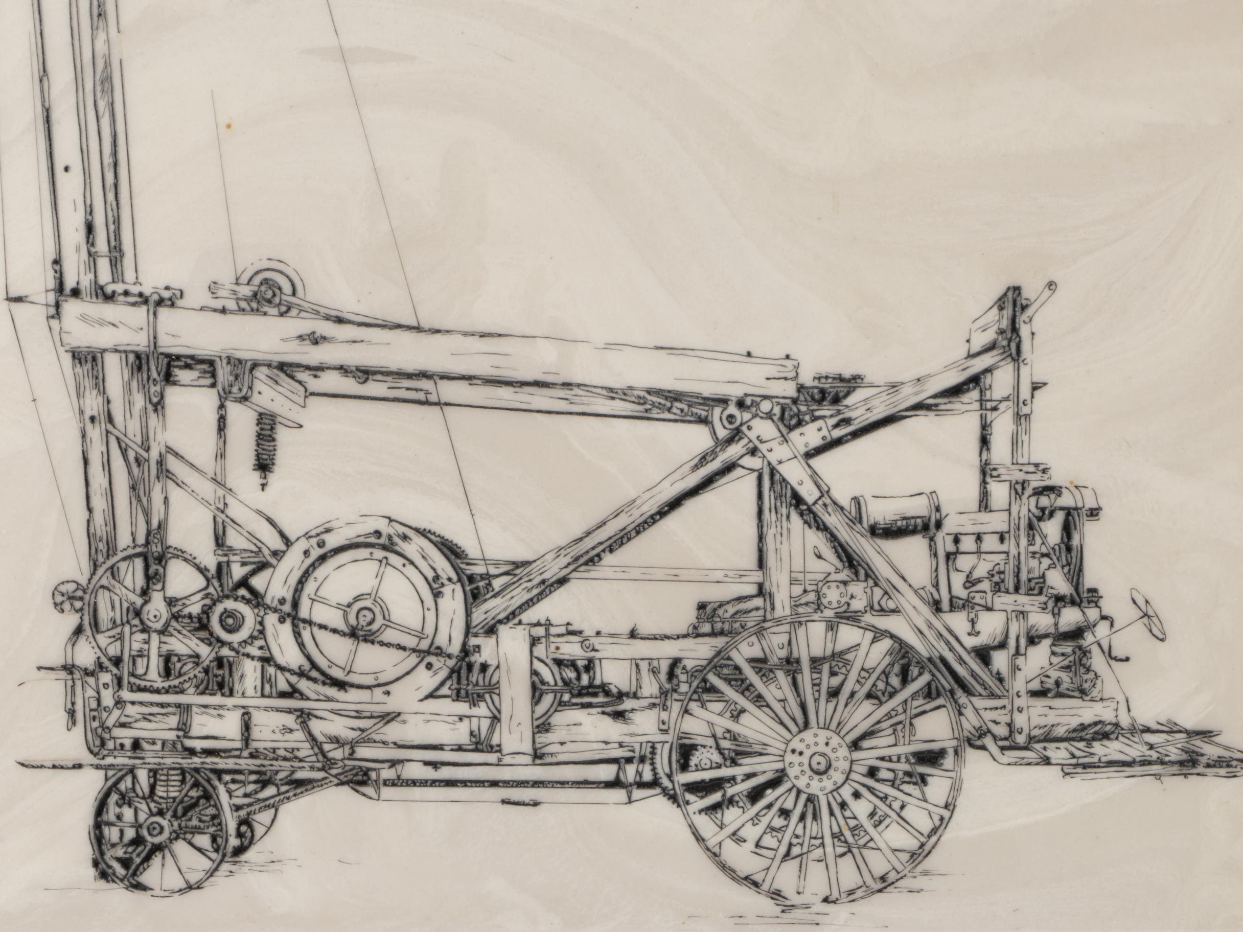 Lithograph on Tile of the Keystone Spudder