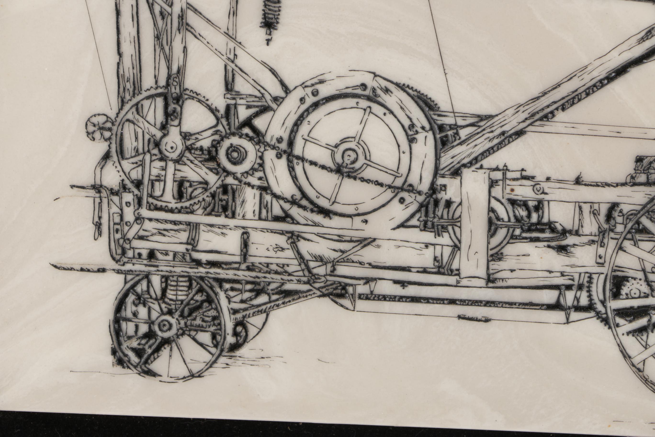 Lithograph on Tile of the Keystone Spudder