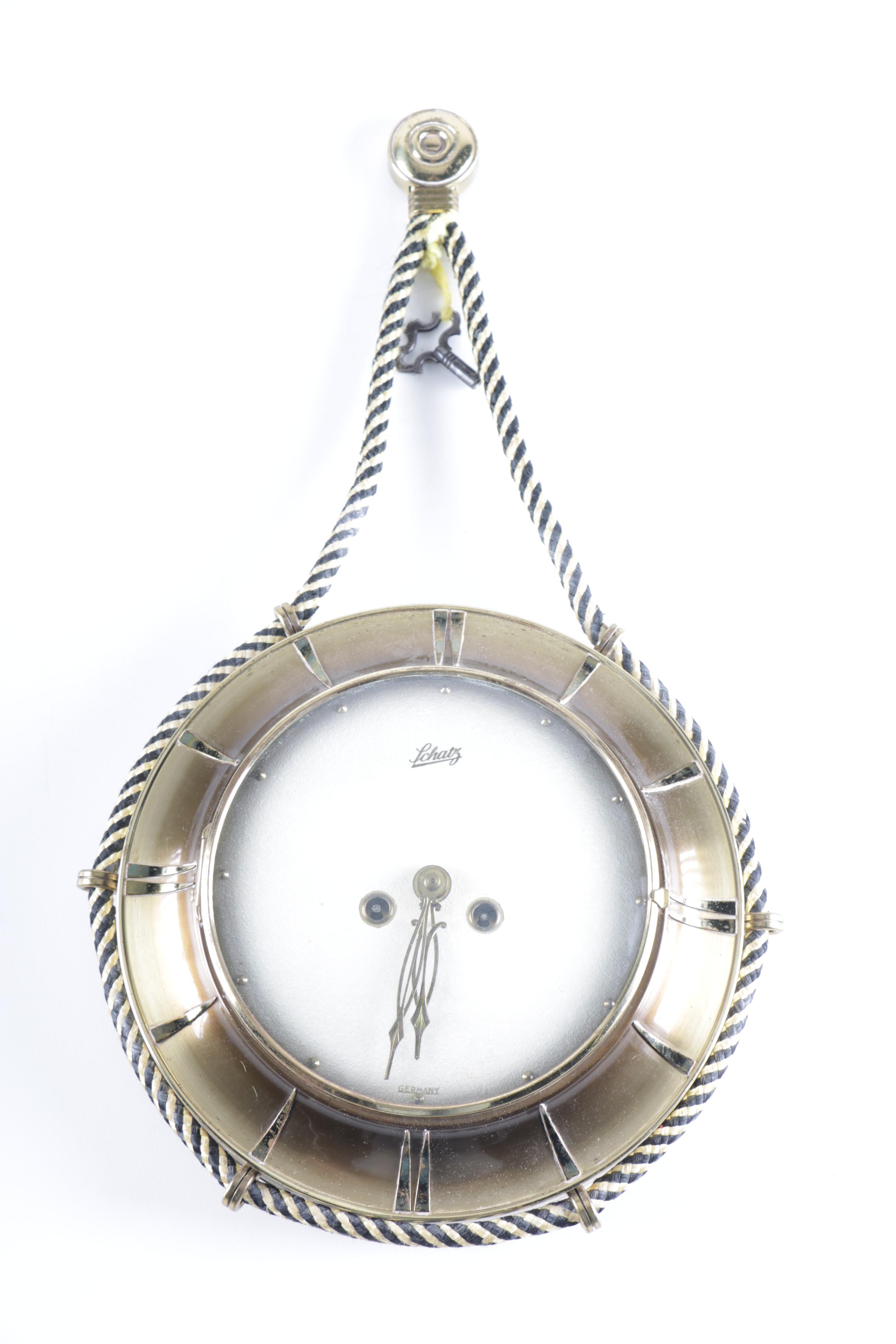 Schatz Nautical Style Brass Wall Clock