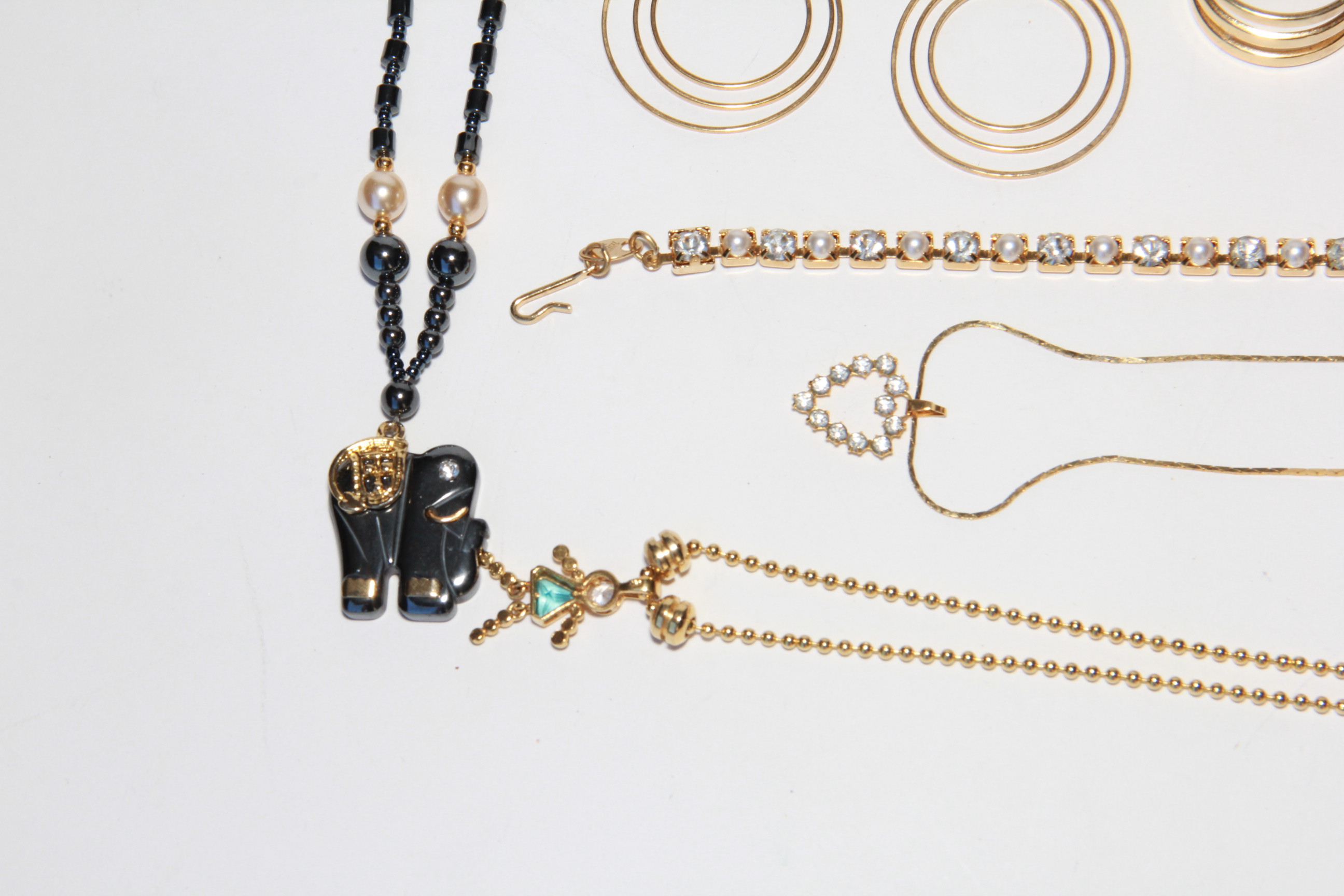 Assortment of Gold Tone Costume Jewelry