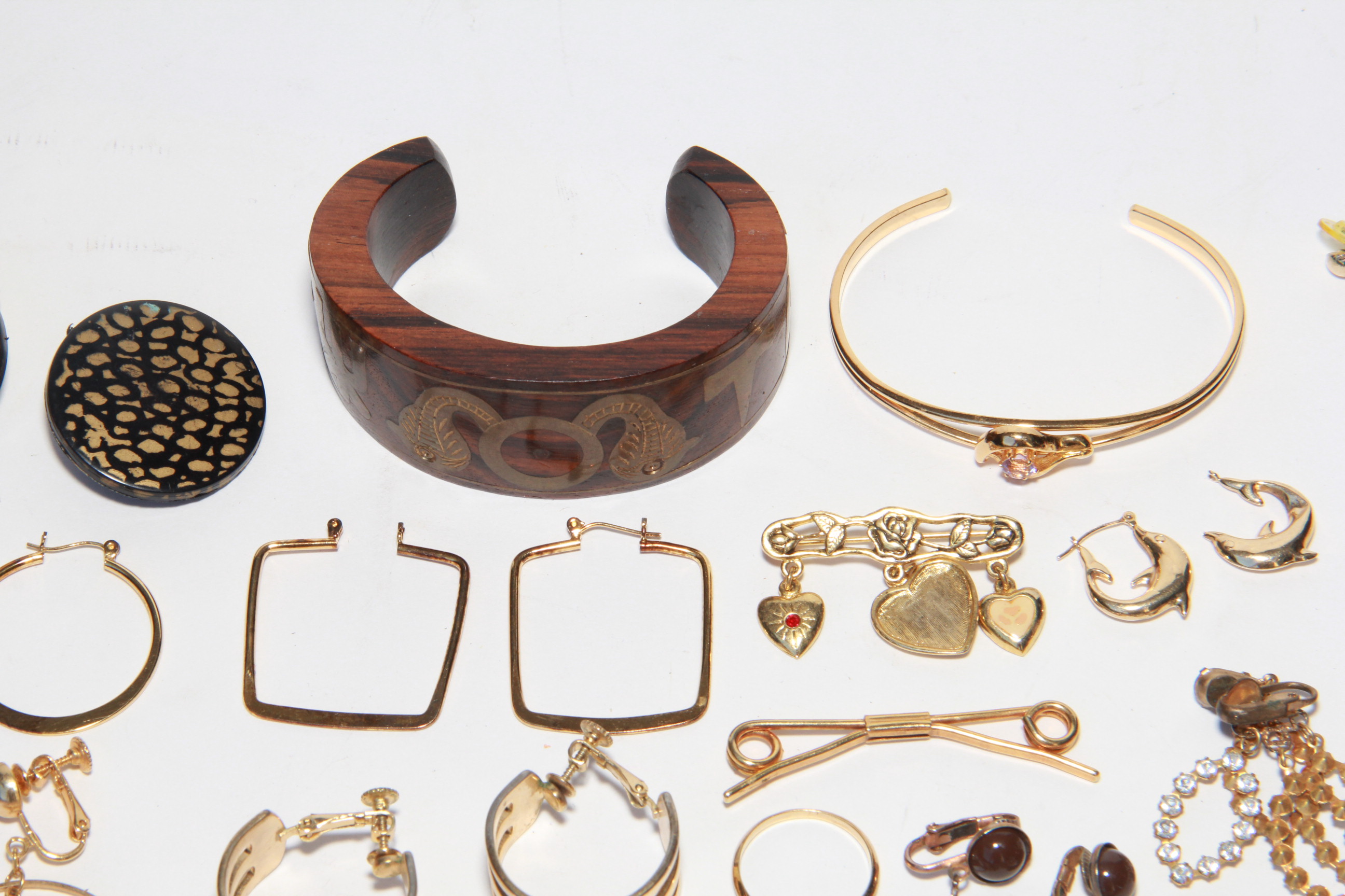 Assortment of Gold Tone Costume Jewelry