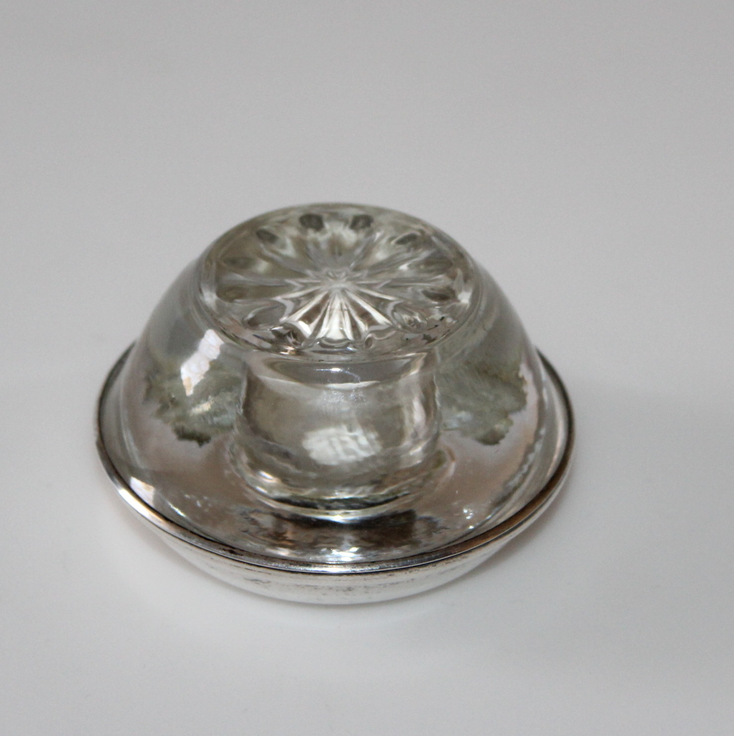 Vintage Frank M. Whiting Hy Glo Sterling and Glass Lighter