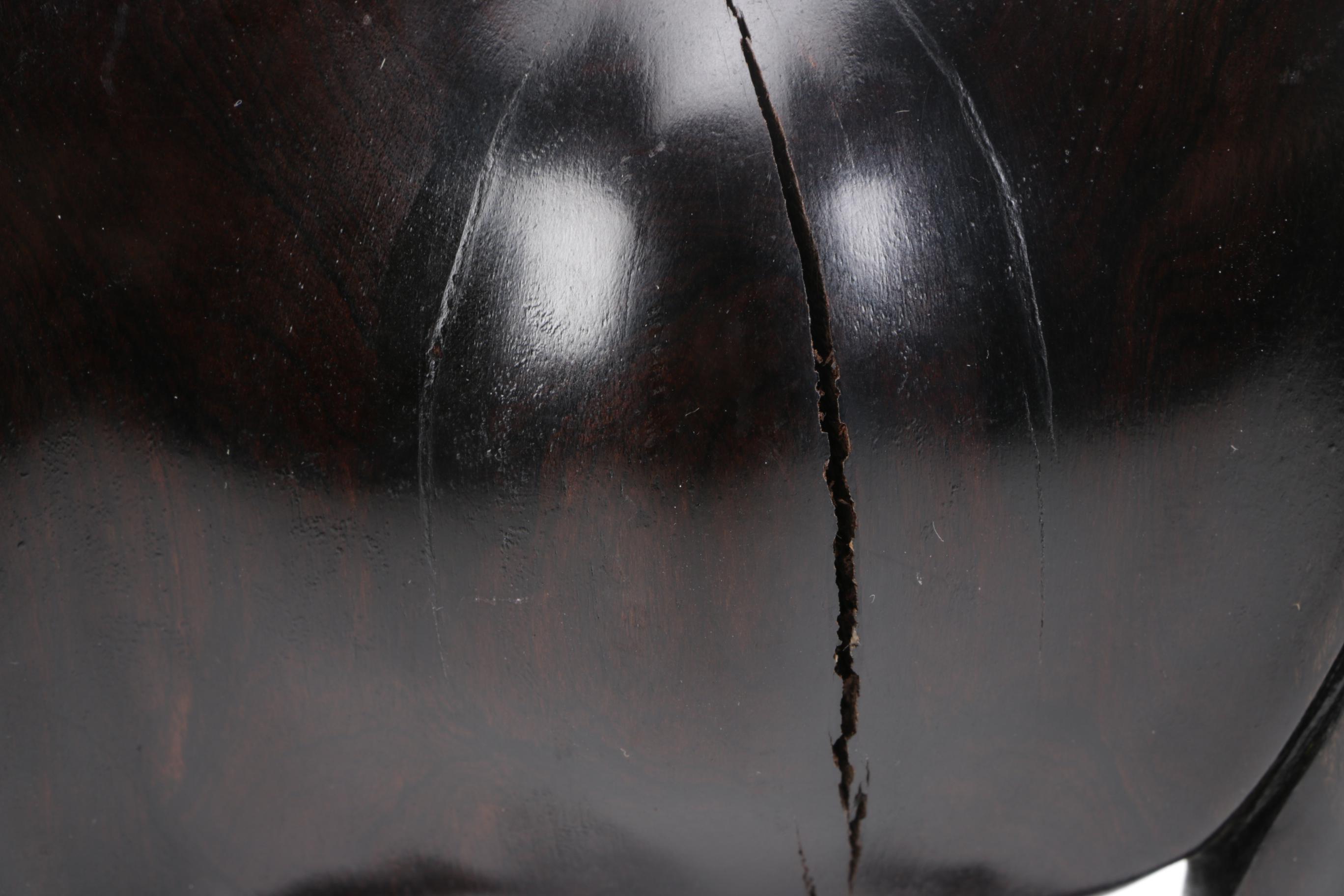 Wooden Rhino and Hippo Figurines