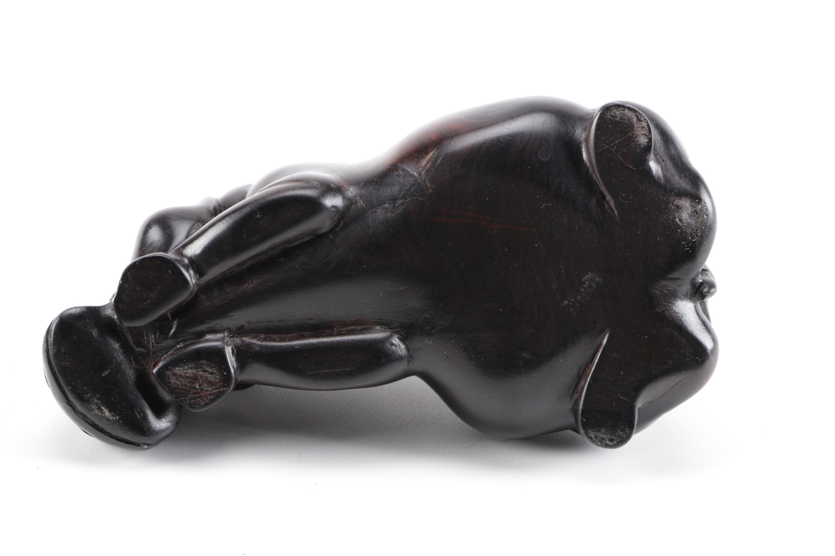 Wooden Rhino and Hippo Figurines