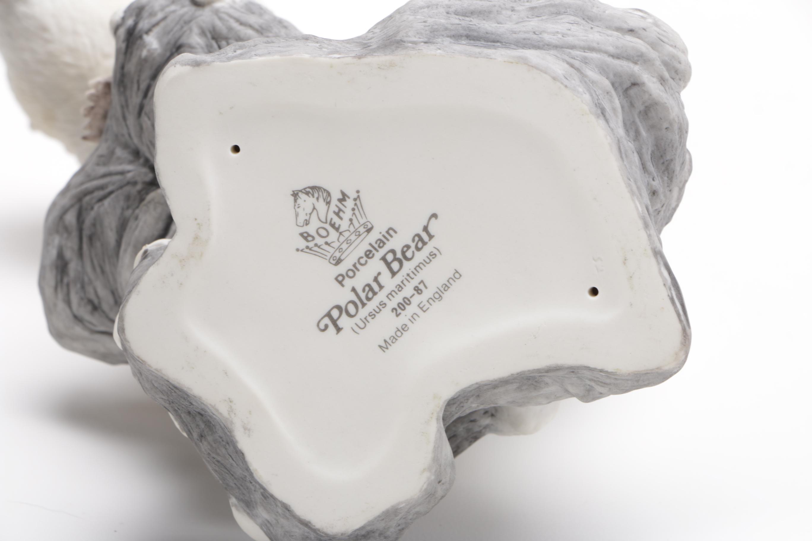 Polar Bear Figurines Including Boehm and Wolf Original