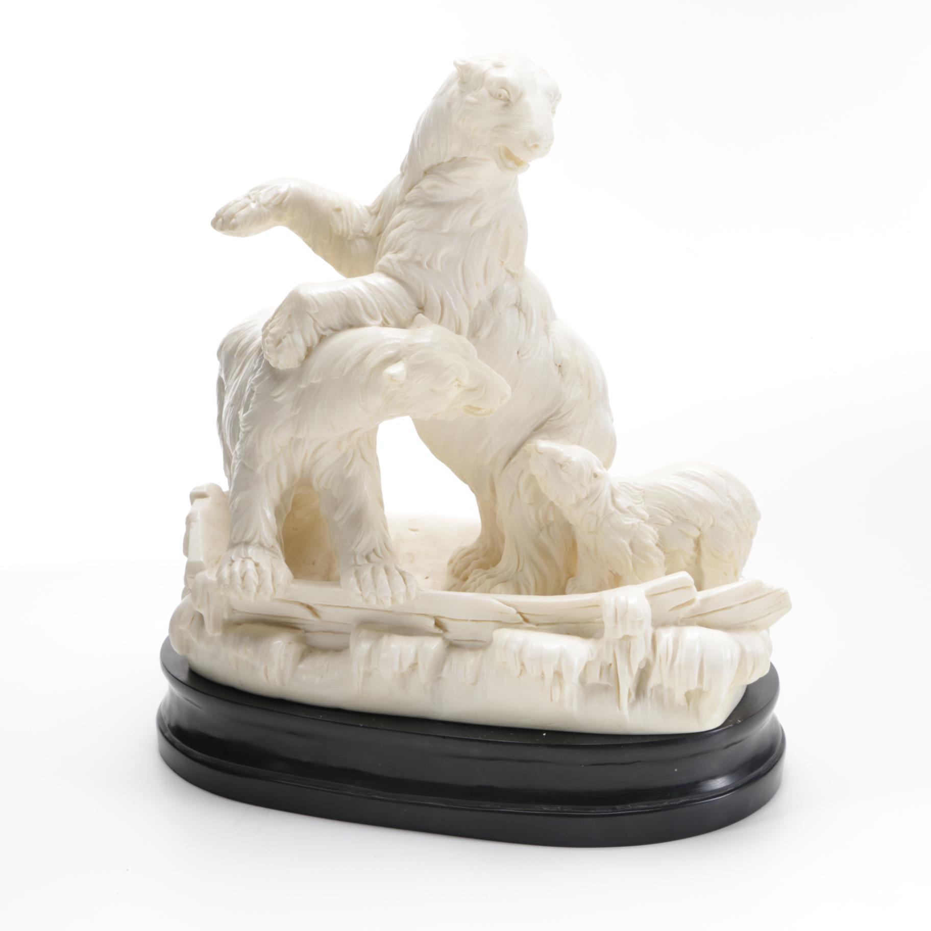 A. Santini Reproduction Sculpture of Polar Bears