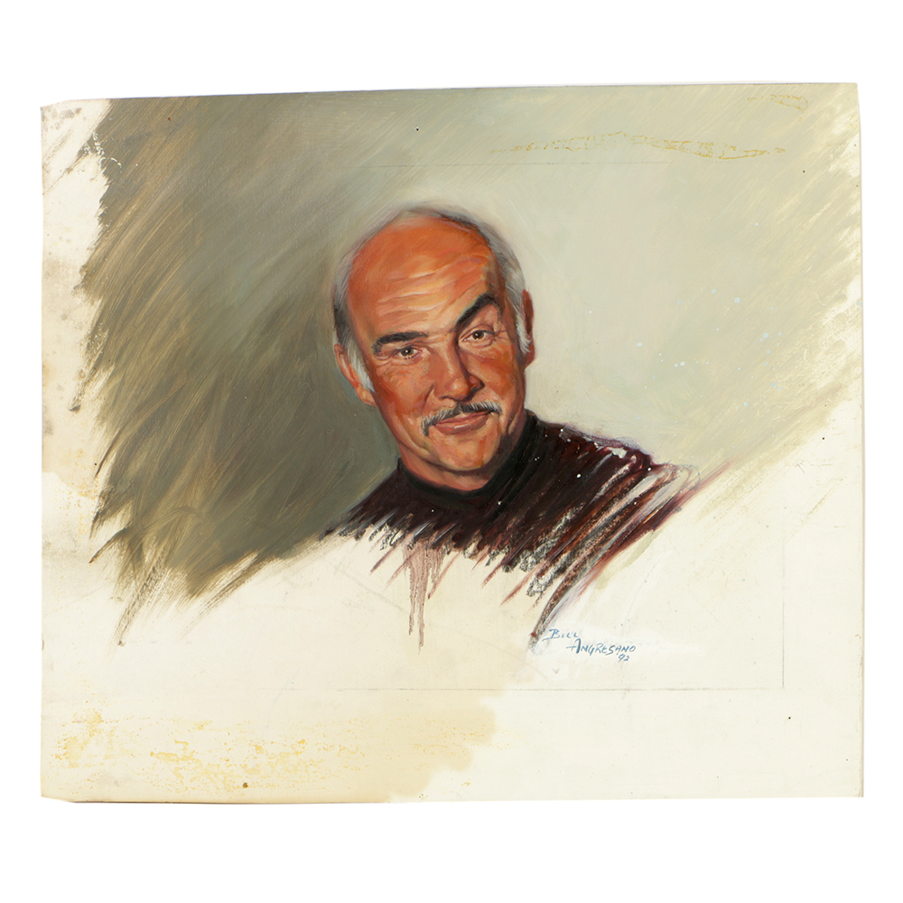 Bill Angresano Oil Painting on Board Portrait of Sean Connery