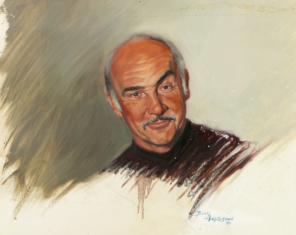 Bill Angresano Oil Painting on Board Portrait of Sean Connery