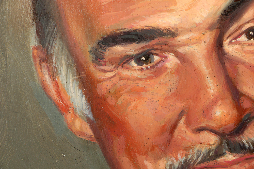 Bill Angresano Oil Painting on Board Portrait of Sean Connery