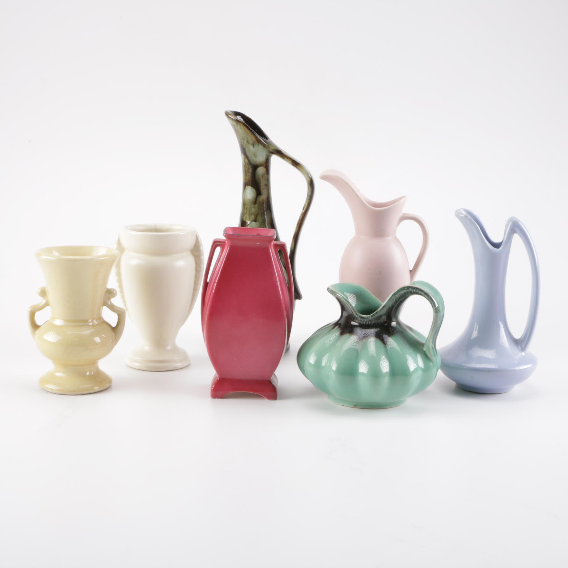 Colorful Mid-Century Art Pottery Vases and Vessels