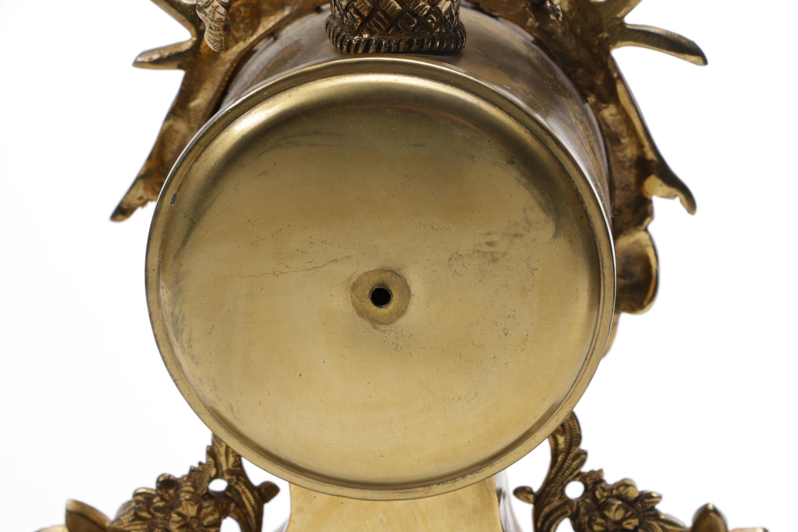 Ornate Brass and Marble Mantel Clock