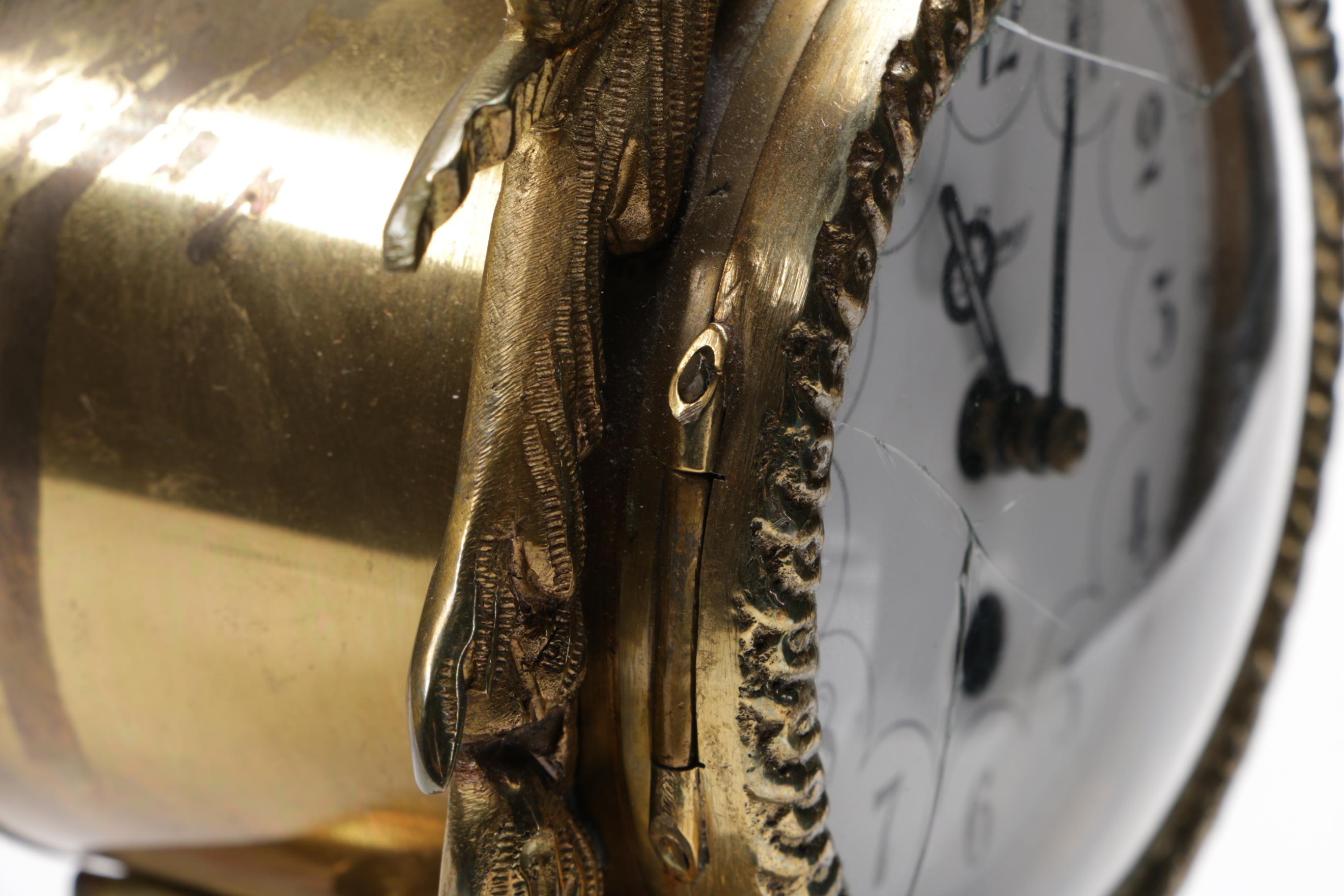 Ornate Brass and Marble Mantel Clock