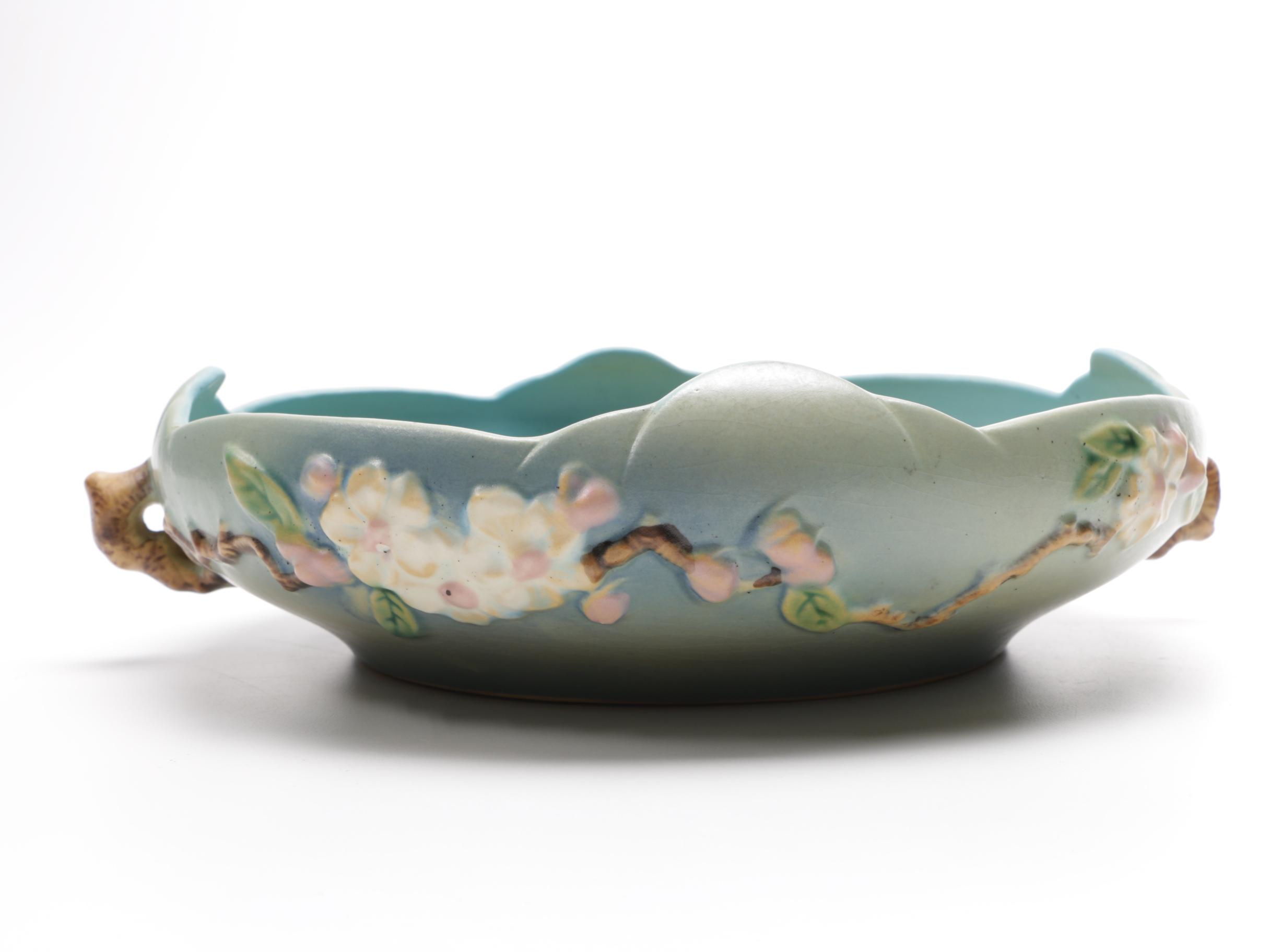 Roseville Pottery "Apple Blossom" Handled Bowl