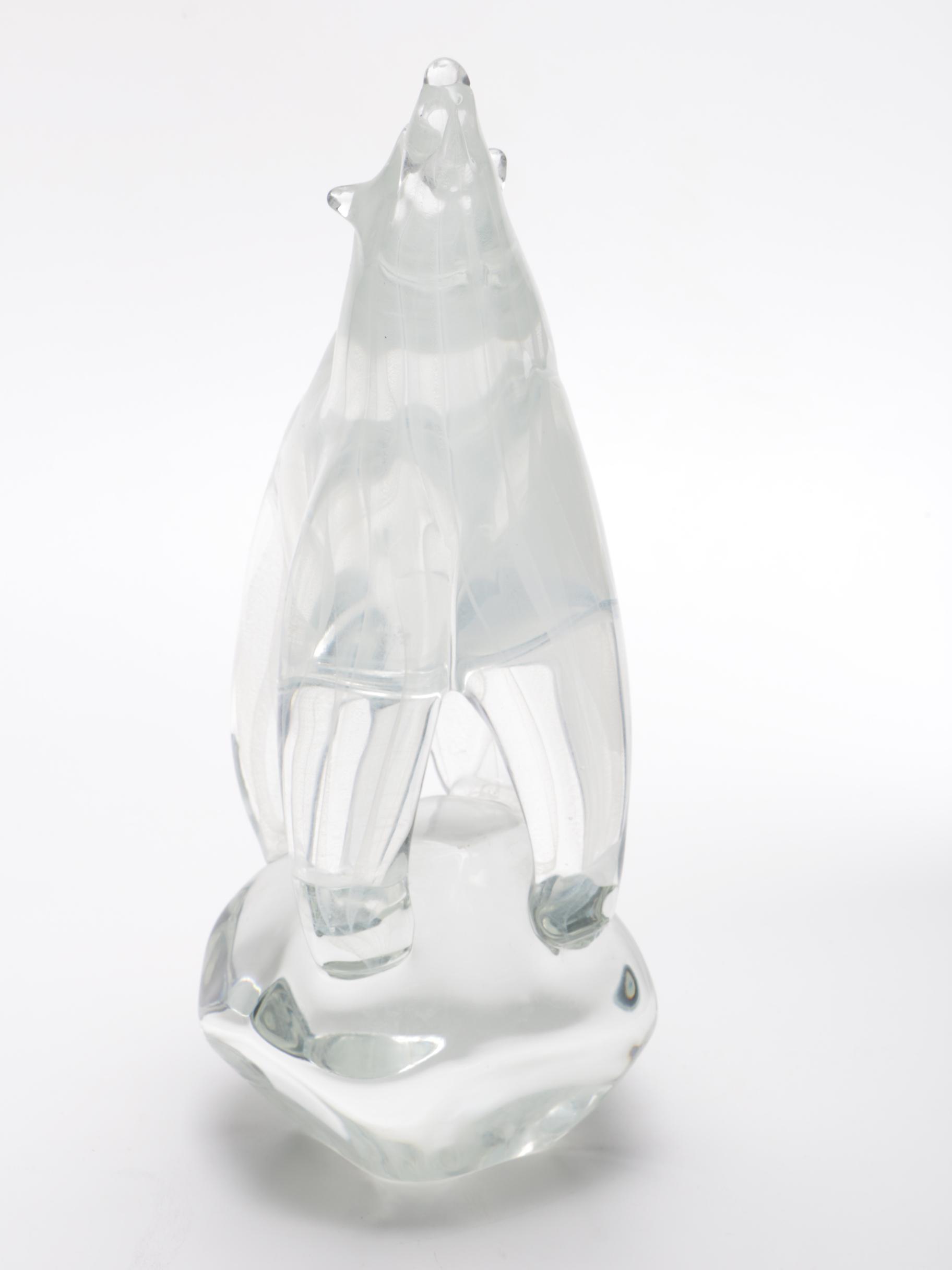 P. Sobatore Frosted Glass Polar Bear Figurine