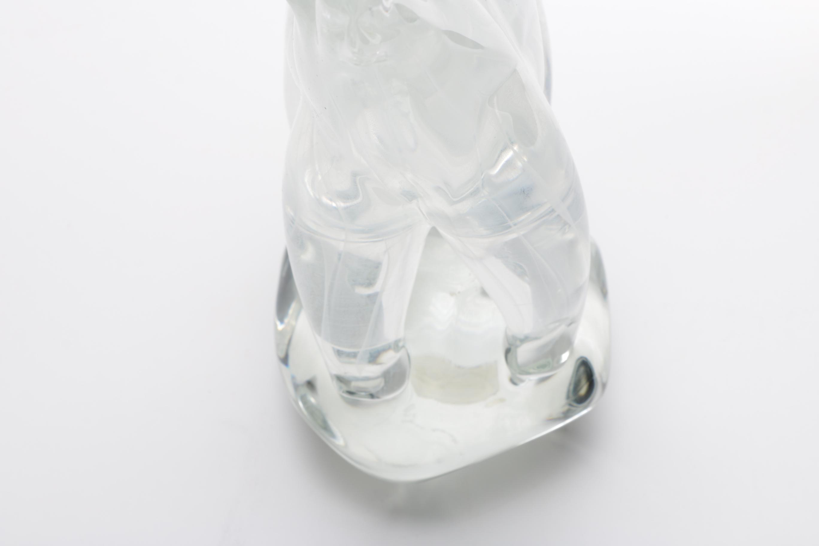 P. Sobatore Frosted Glass Polar Bear Figurine