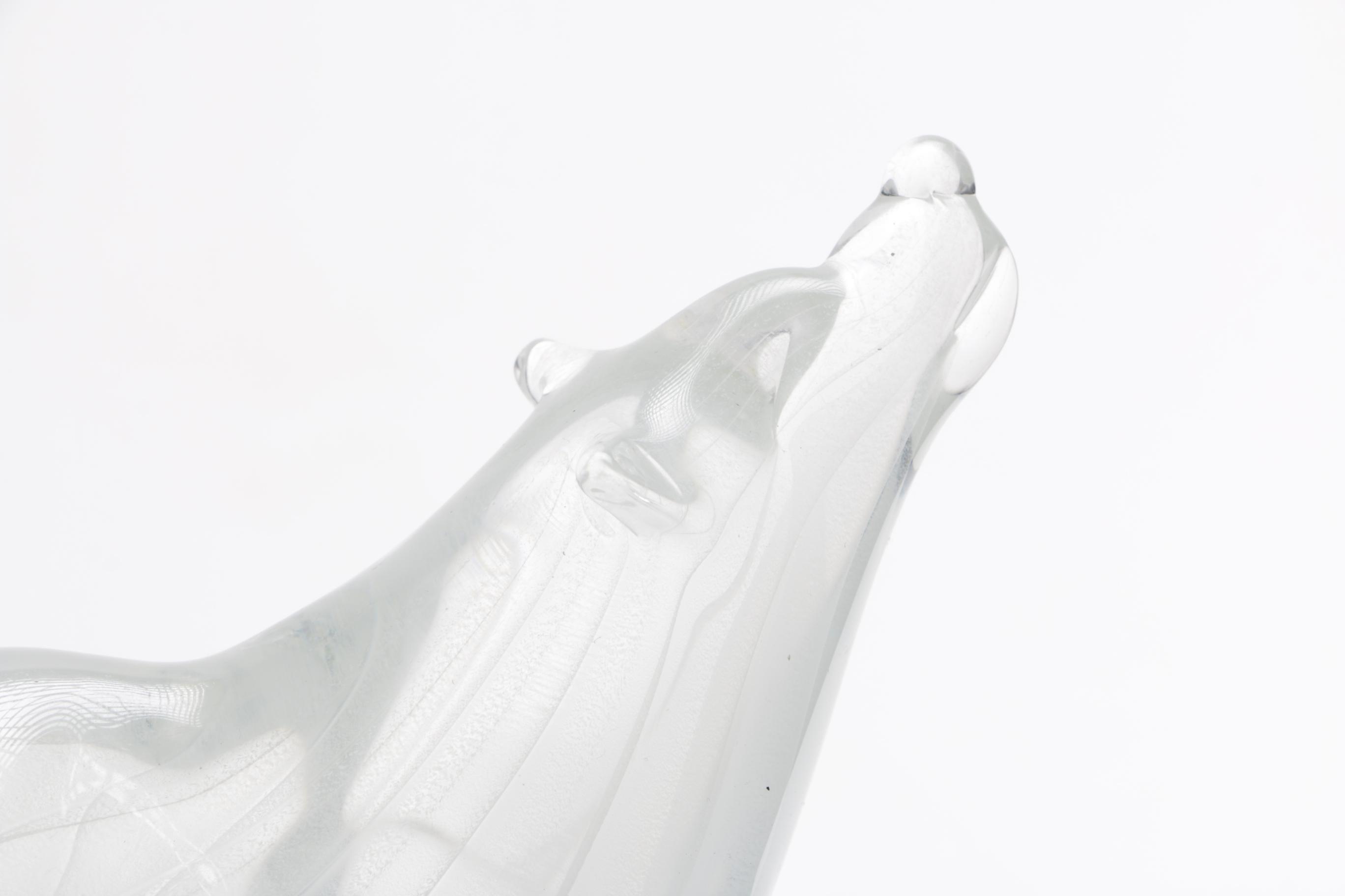 P. Sobatore Frosted Glass Polar Bear Figurine