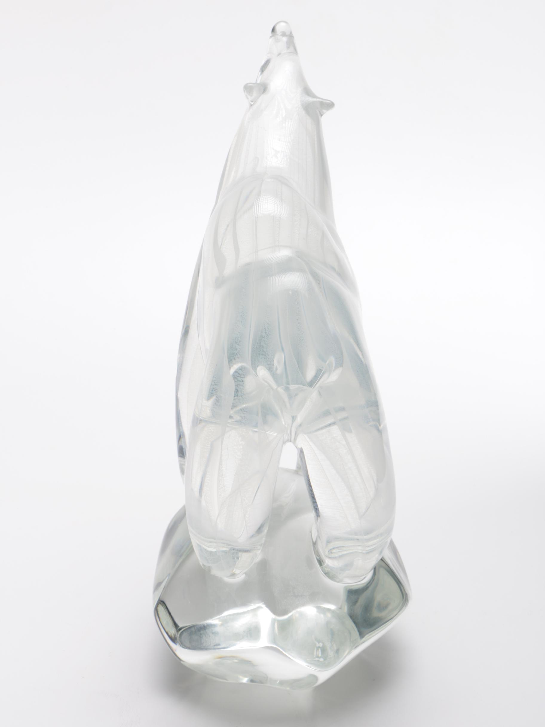 P. Sobatore Frosted Glass Polar Bear Figurine