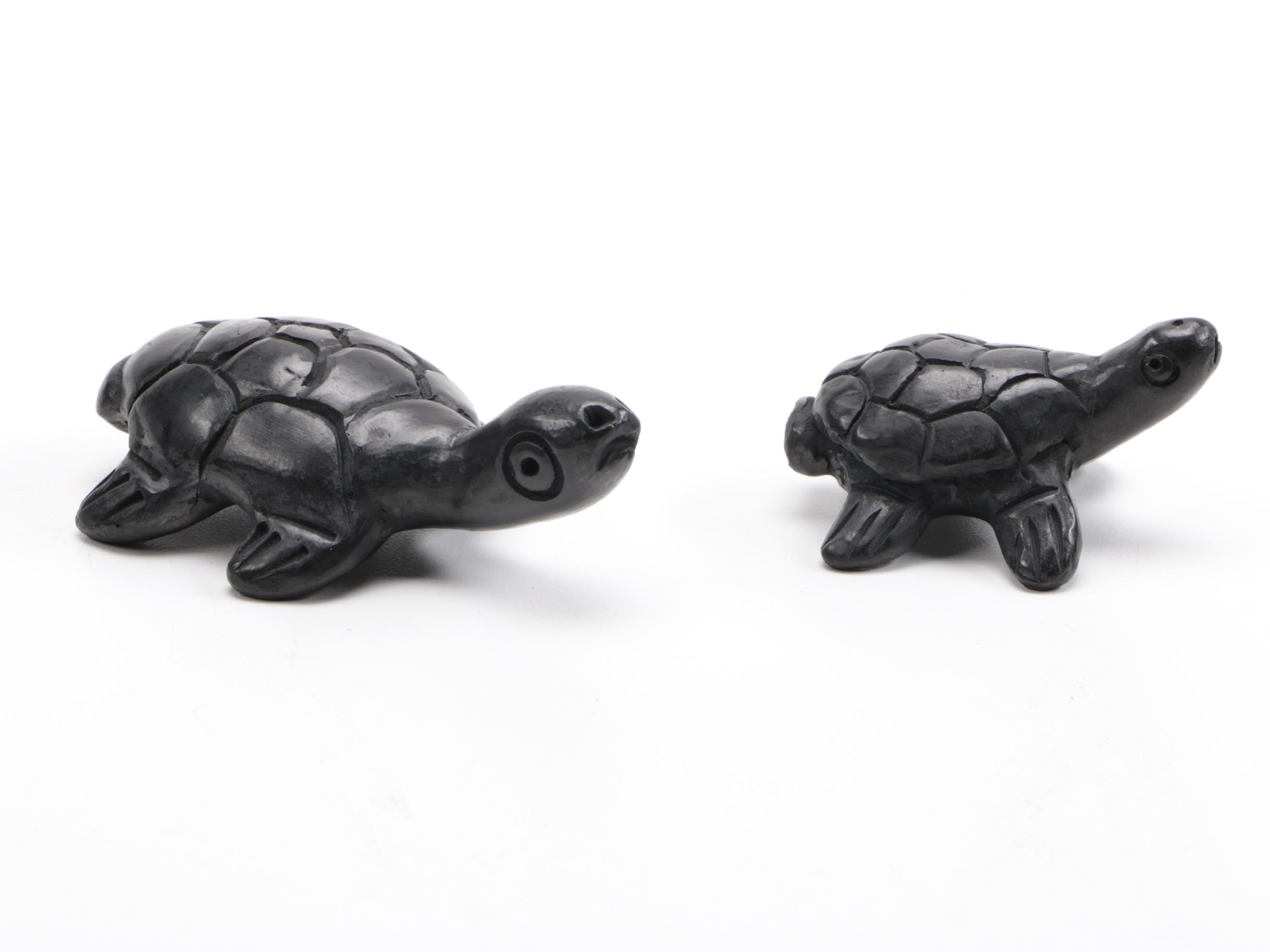 Black Glazed Pottery Vases and Figures