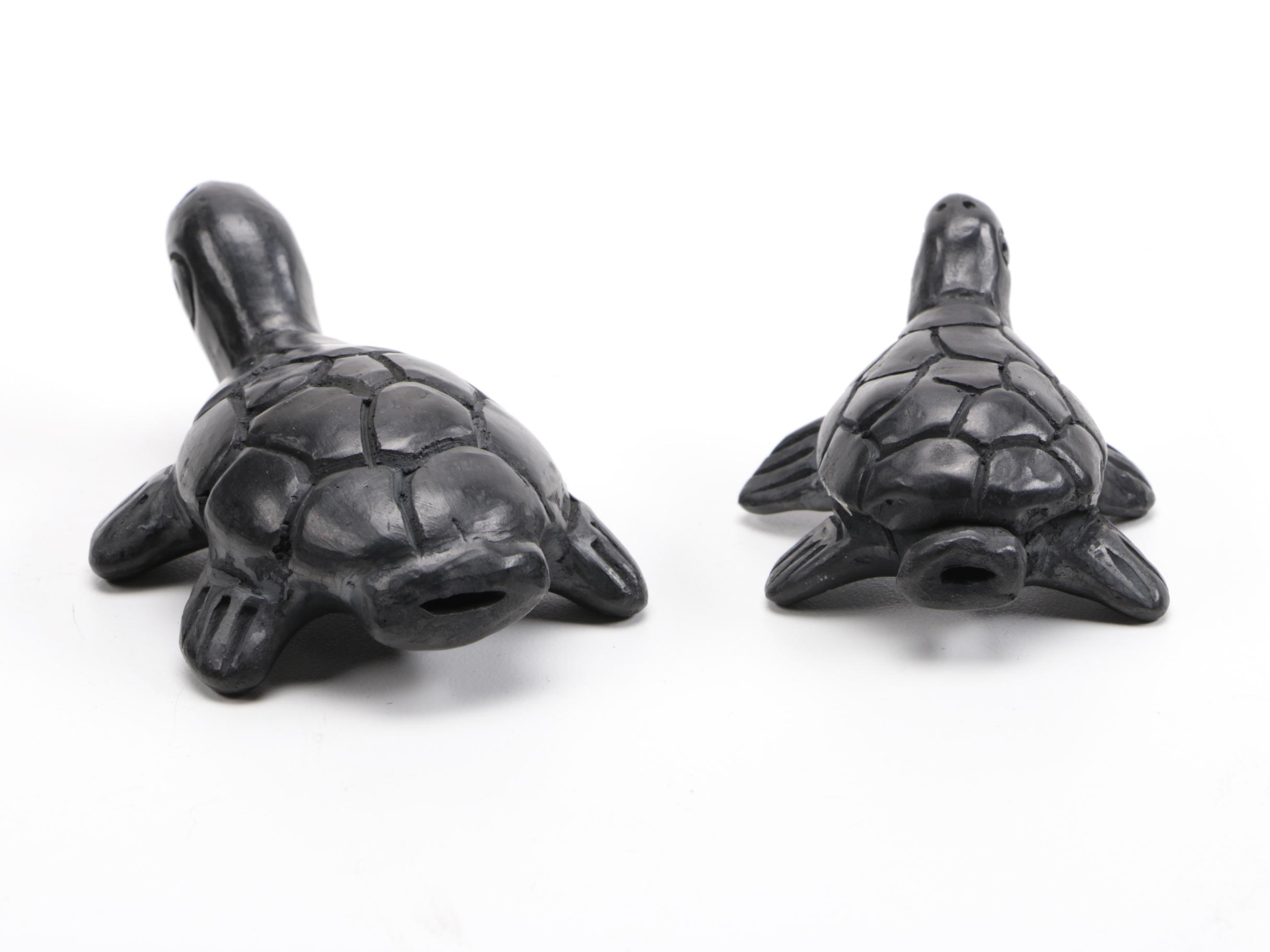 Black Glazed Pottery Vases and Figures