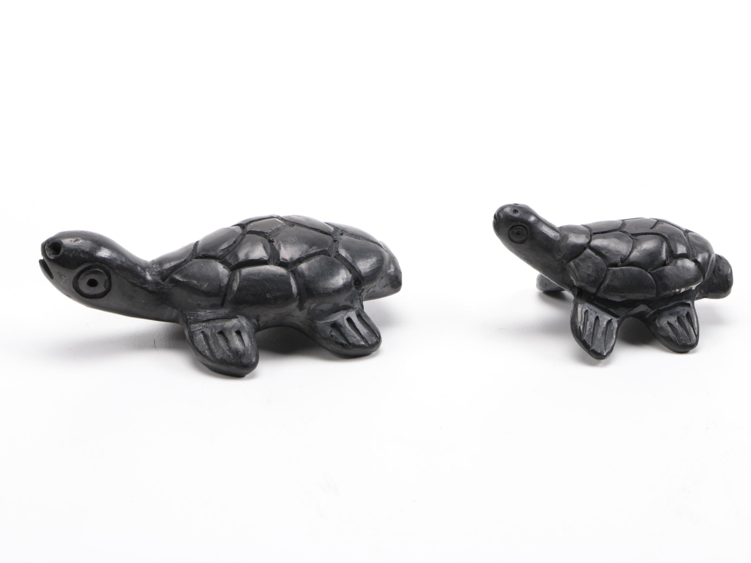 Black Glazed Pottery Vases and Figures