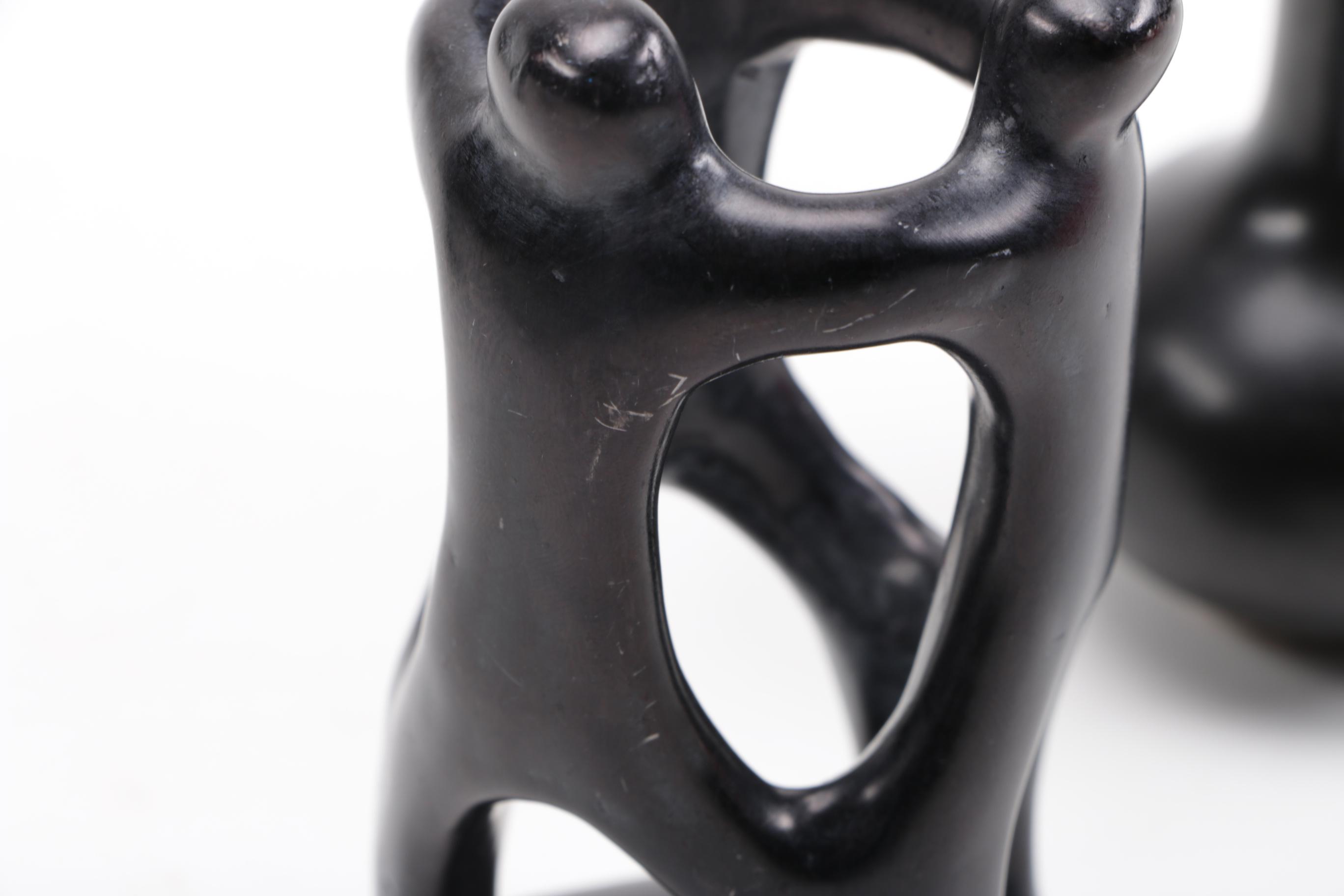 Black Glazed Pottery Vases and Figures