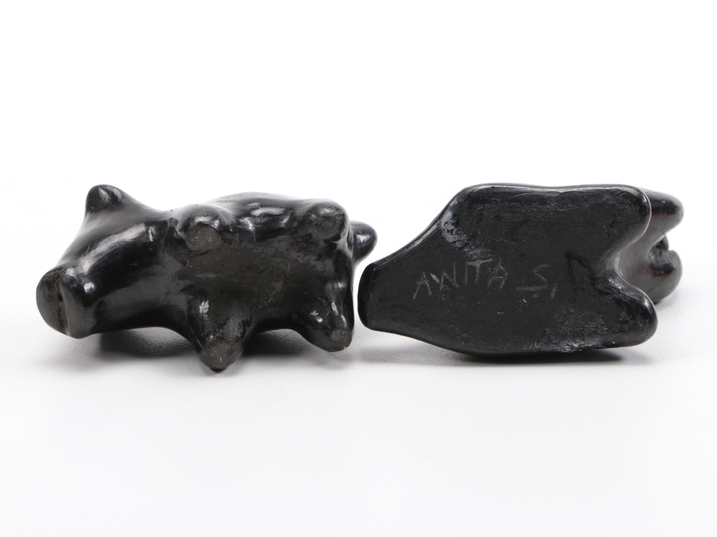 Black Glazed Pottery Vases and Figures