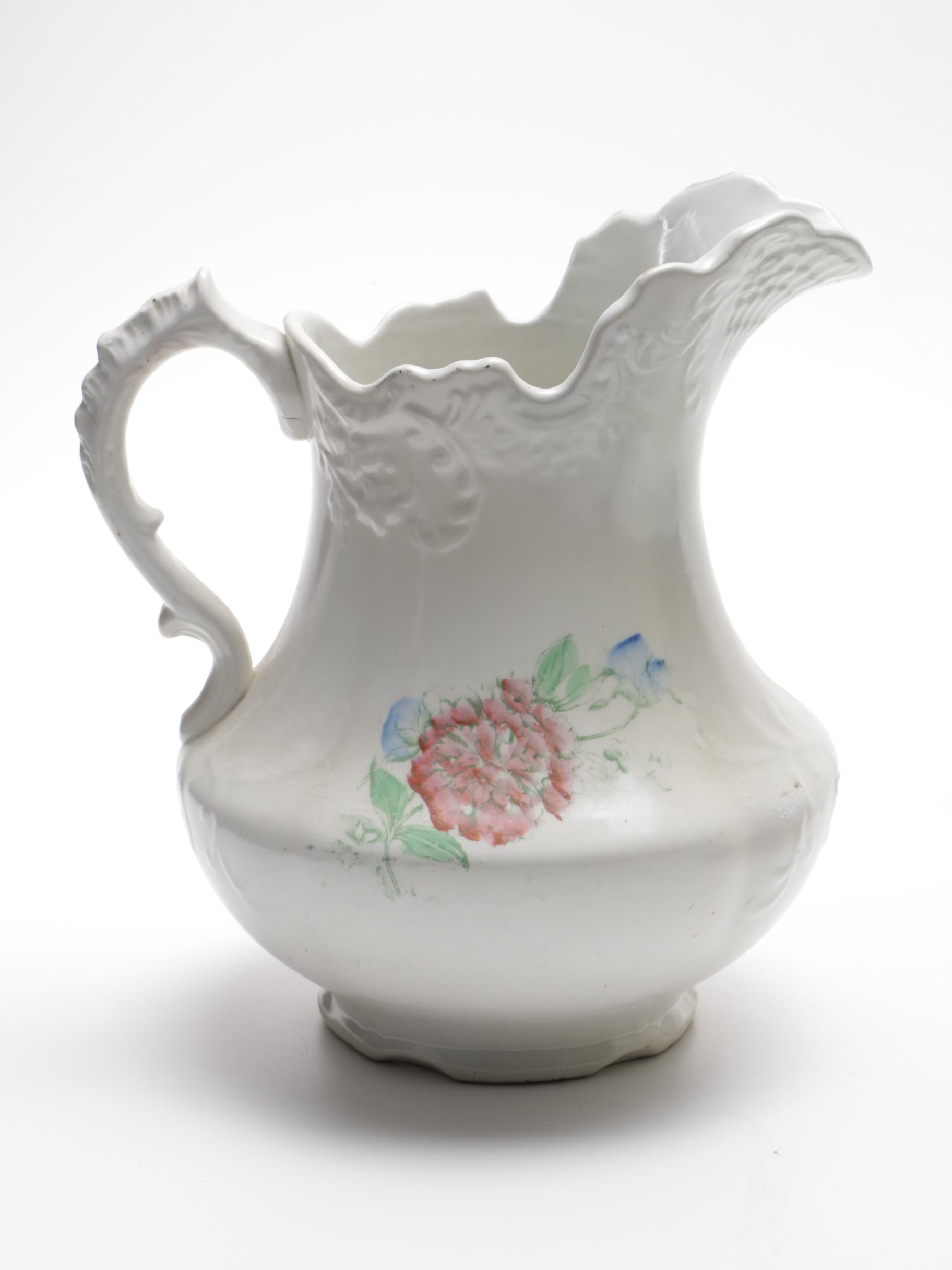 Antique Ford China Co. Wash Basin and Pitcher