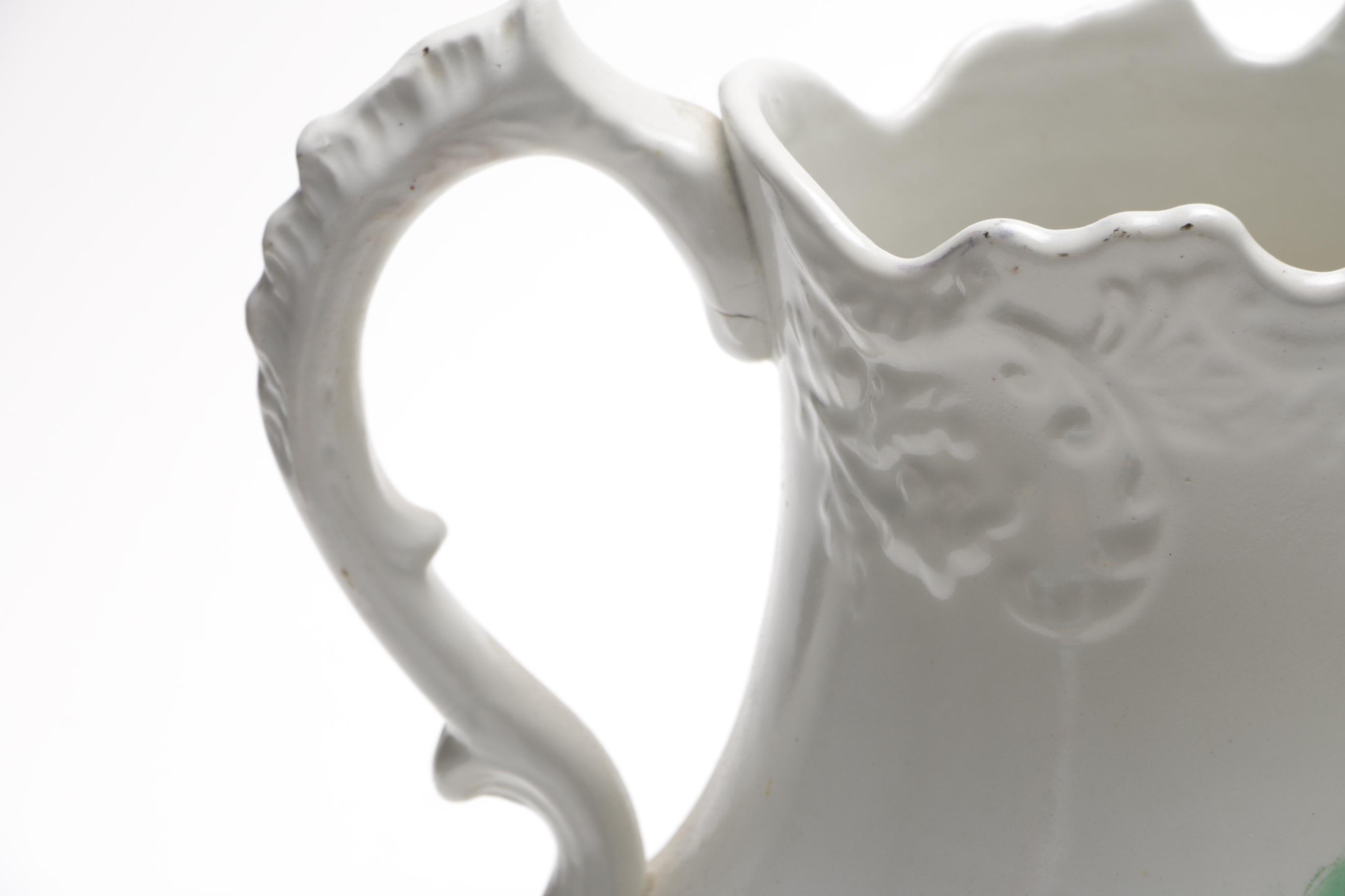 Antique Ford China Co. Wash Basin and Pitcher