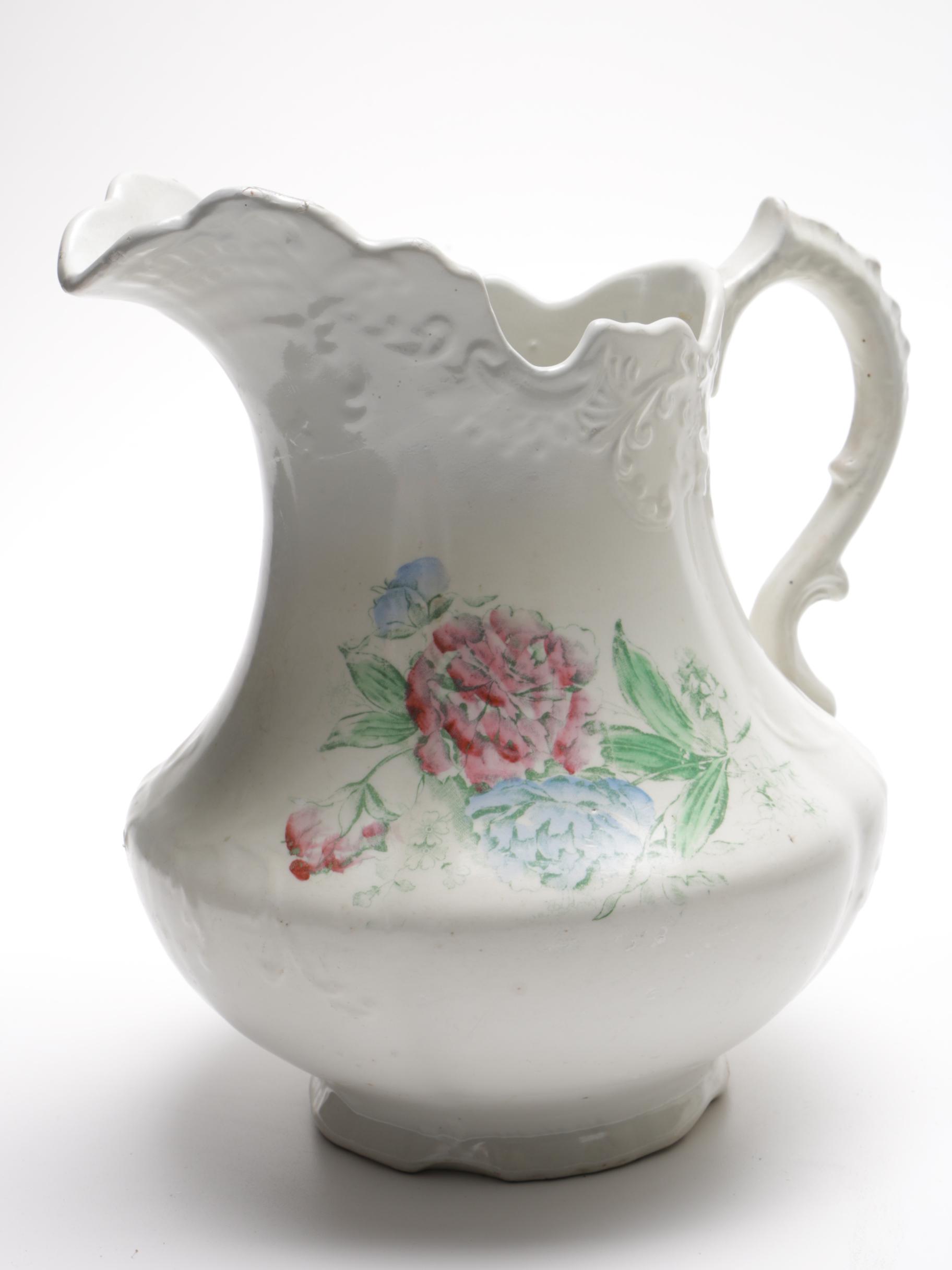 Antique Ford China Co. Wash Basin and Pitcher