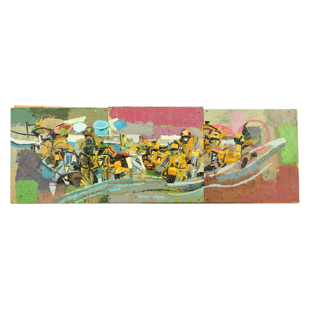 Clintel Steed Oil Painting on Panels "Marines on a Boat"