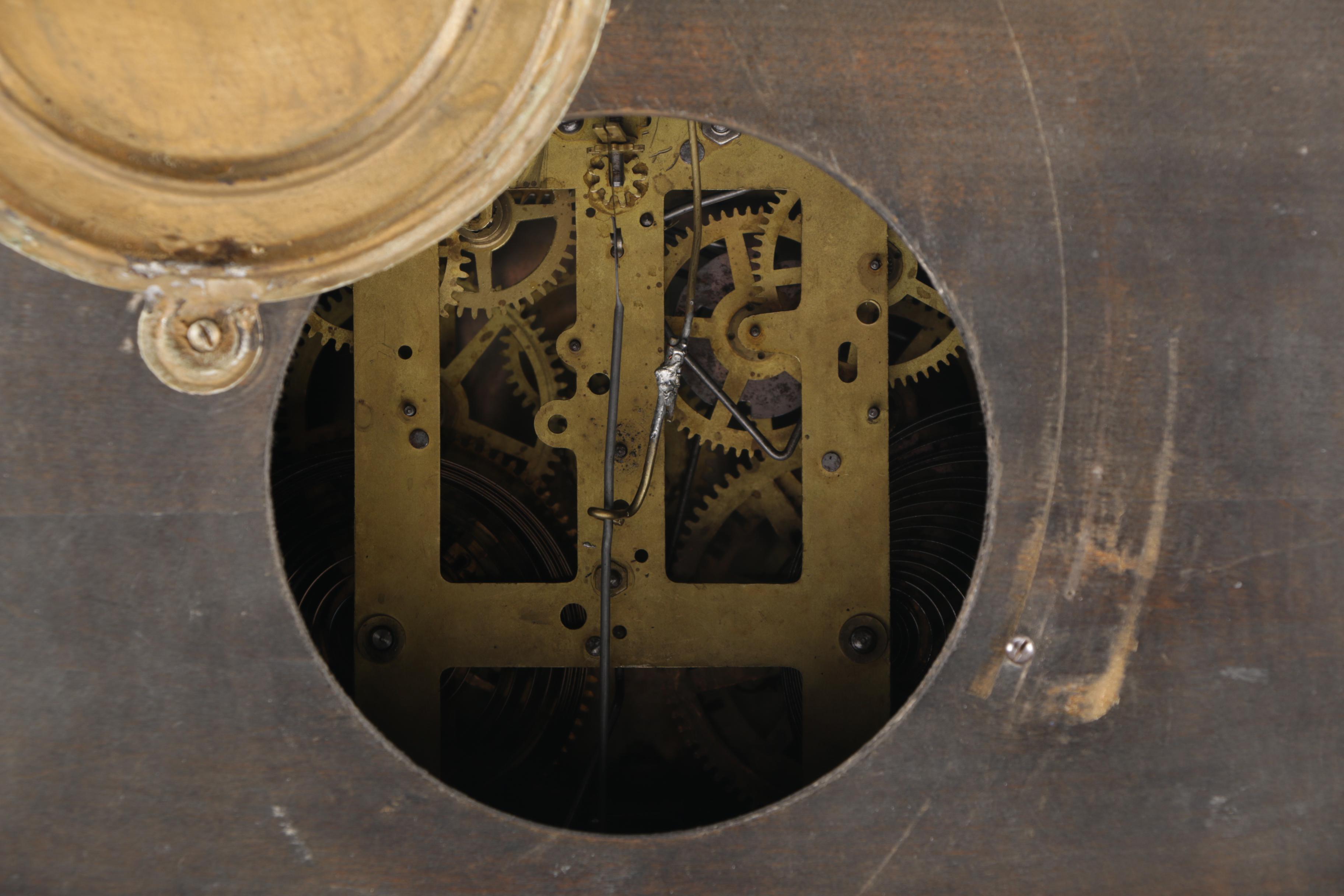 Wood and Brass Mantel Clock