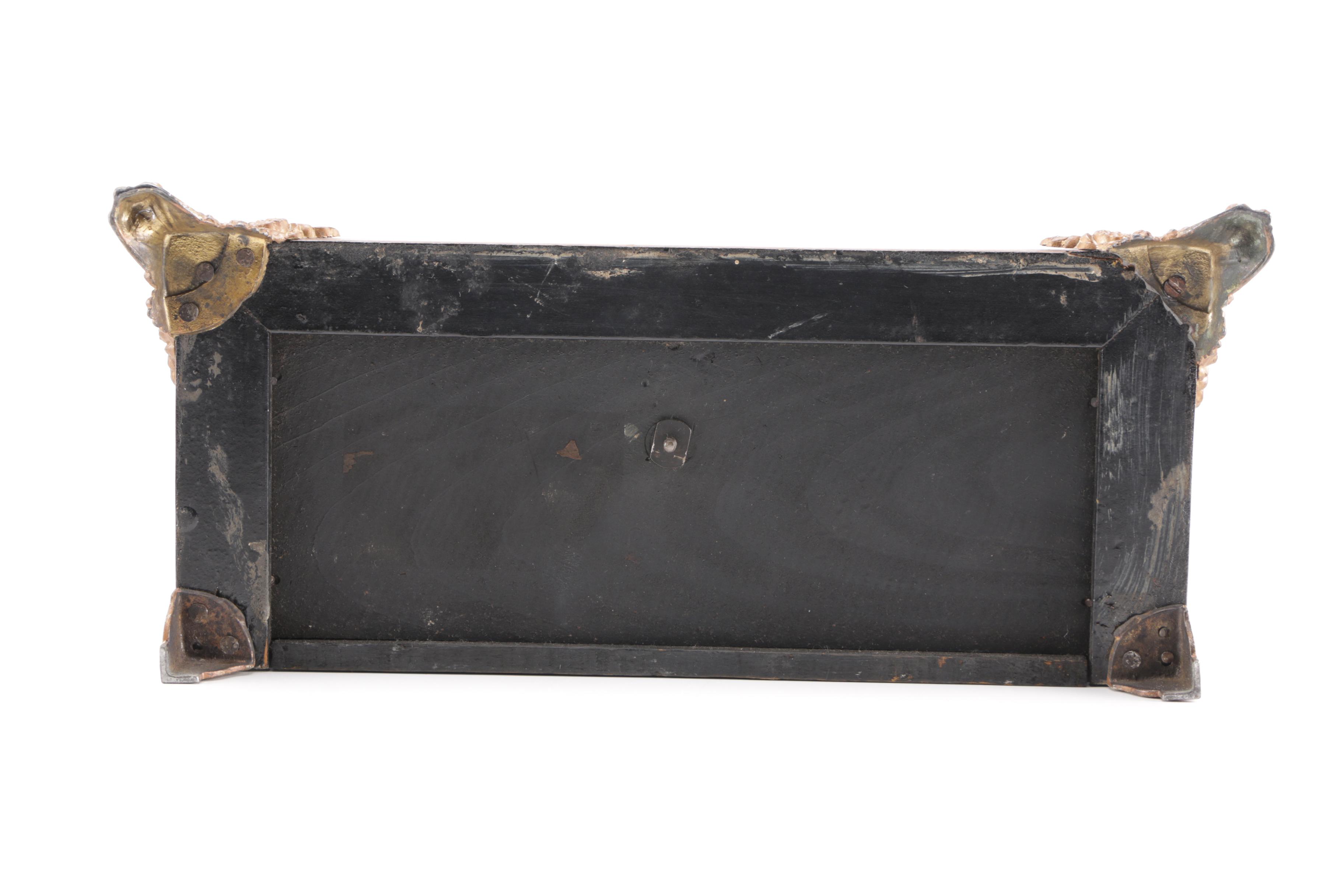 Wood and Brass Mantel Clock