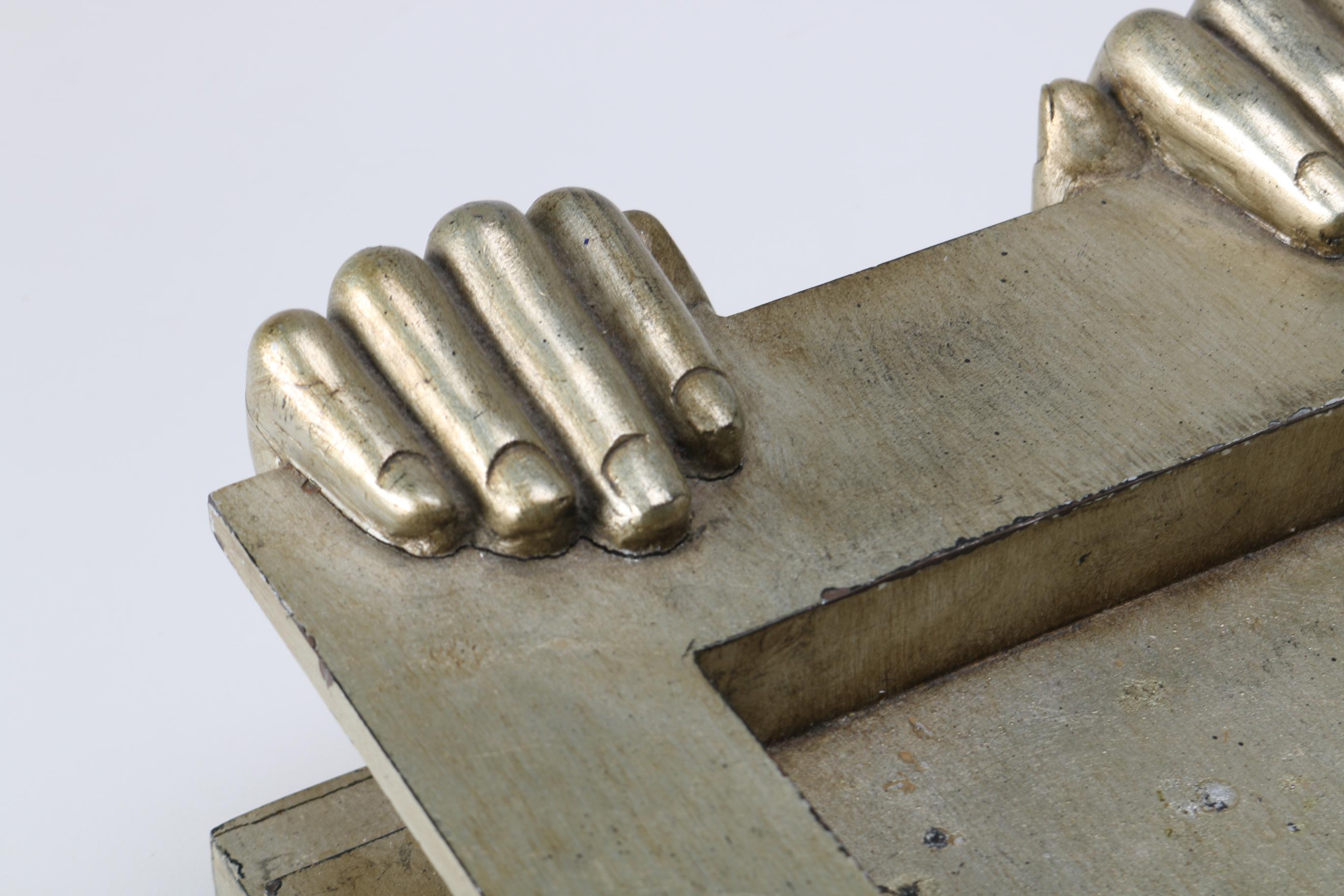 Sculptural Tray Suspended by Molded Hands