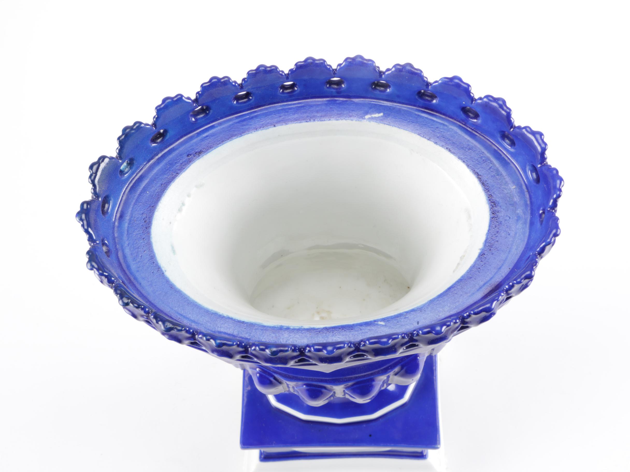 Blue and White Porcelain Pedestal Vase