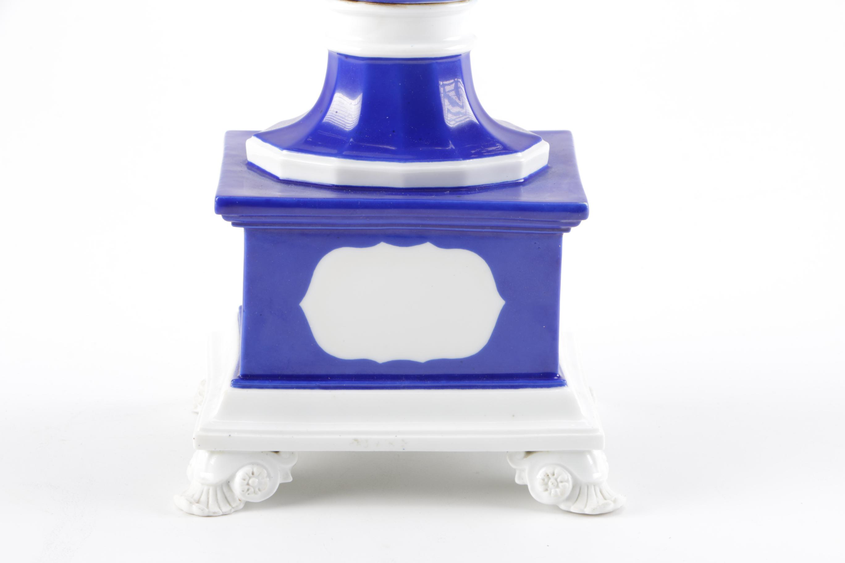 Blue and White Porcelain Pedestal Vase