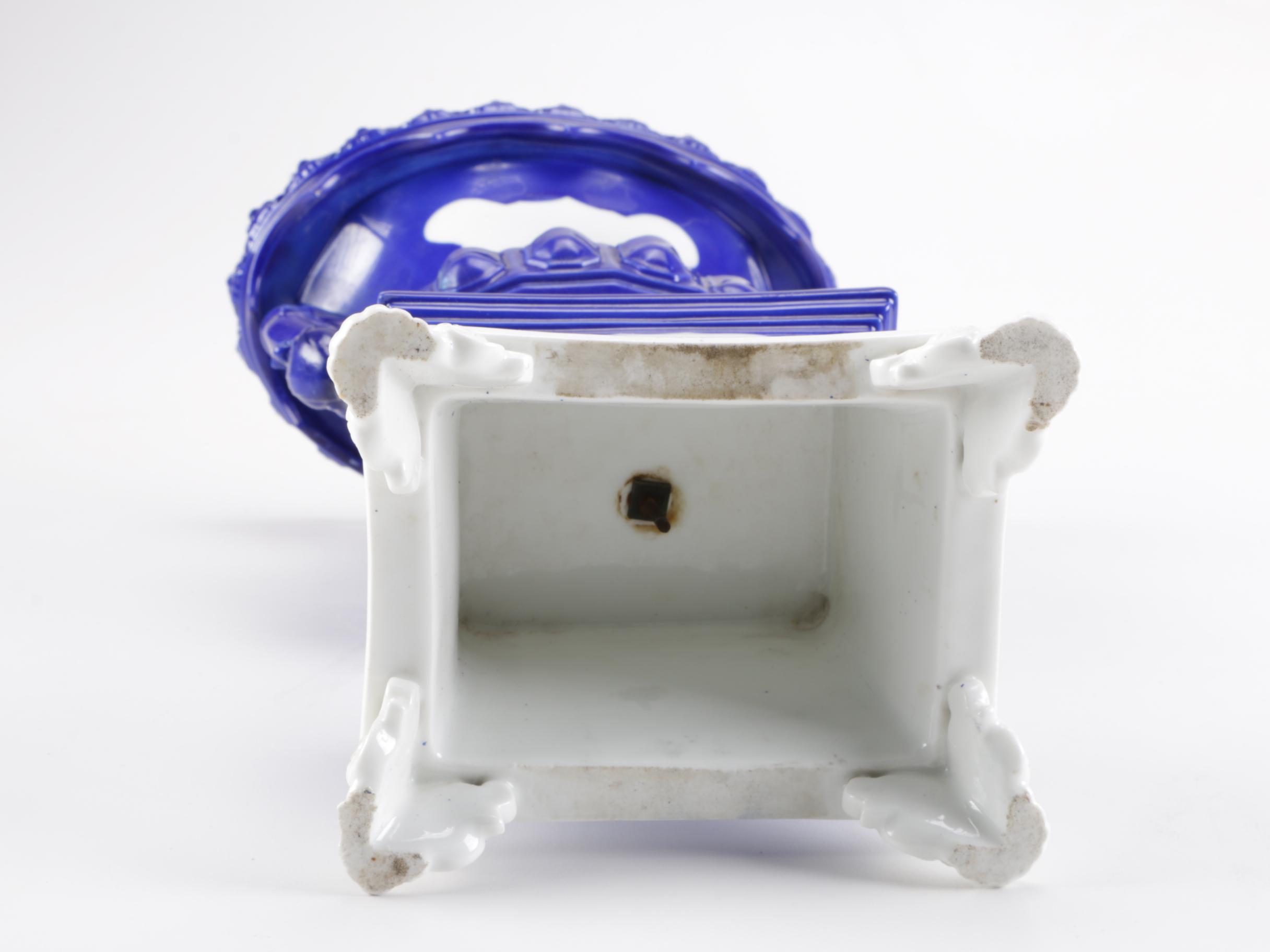 Blue and White Porcelain Pedestal Vase