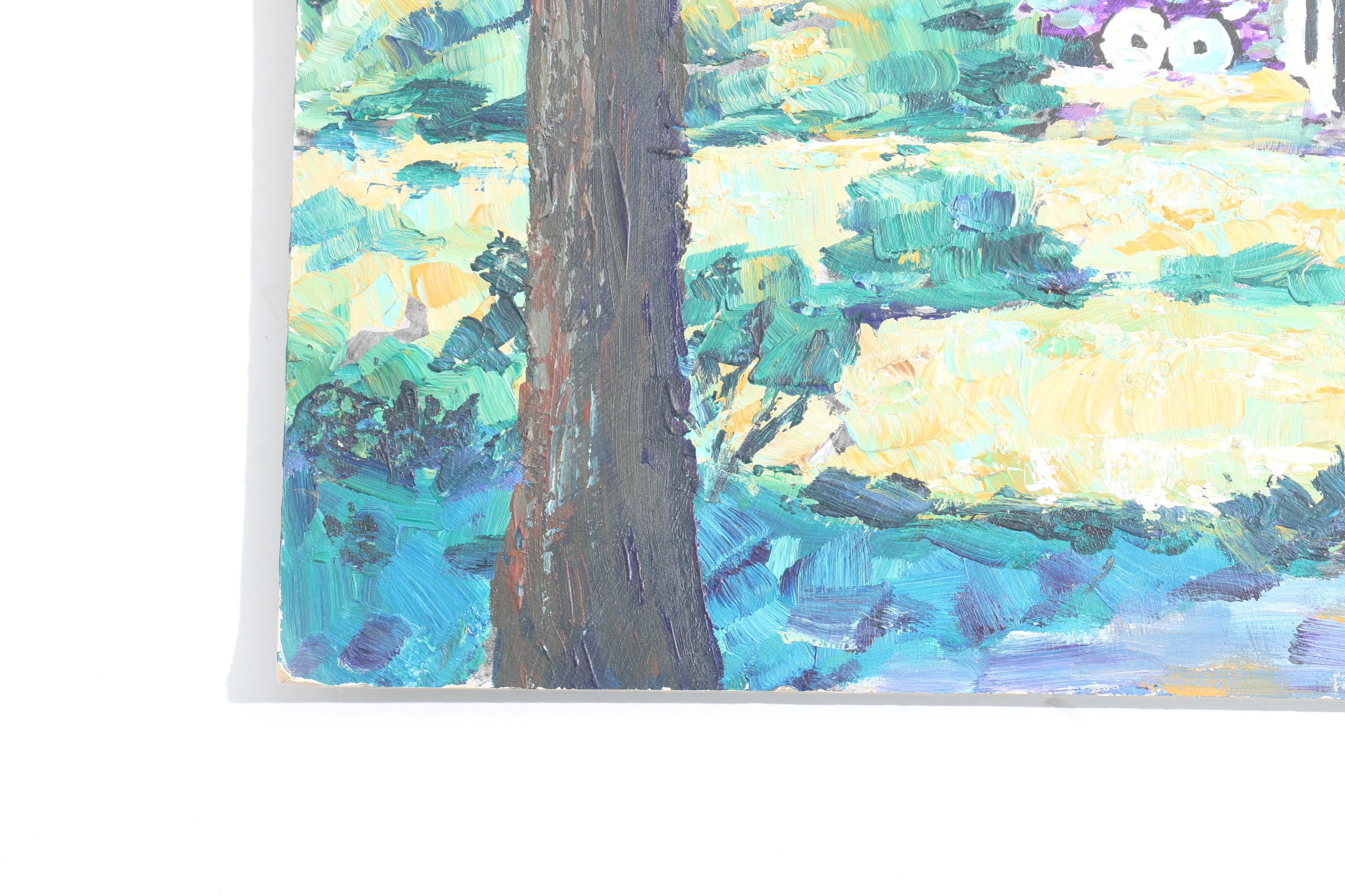 Attributed to Lucian Lupinski Oil Painting of a Water Mill