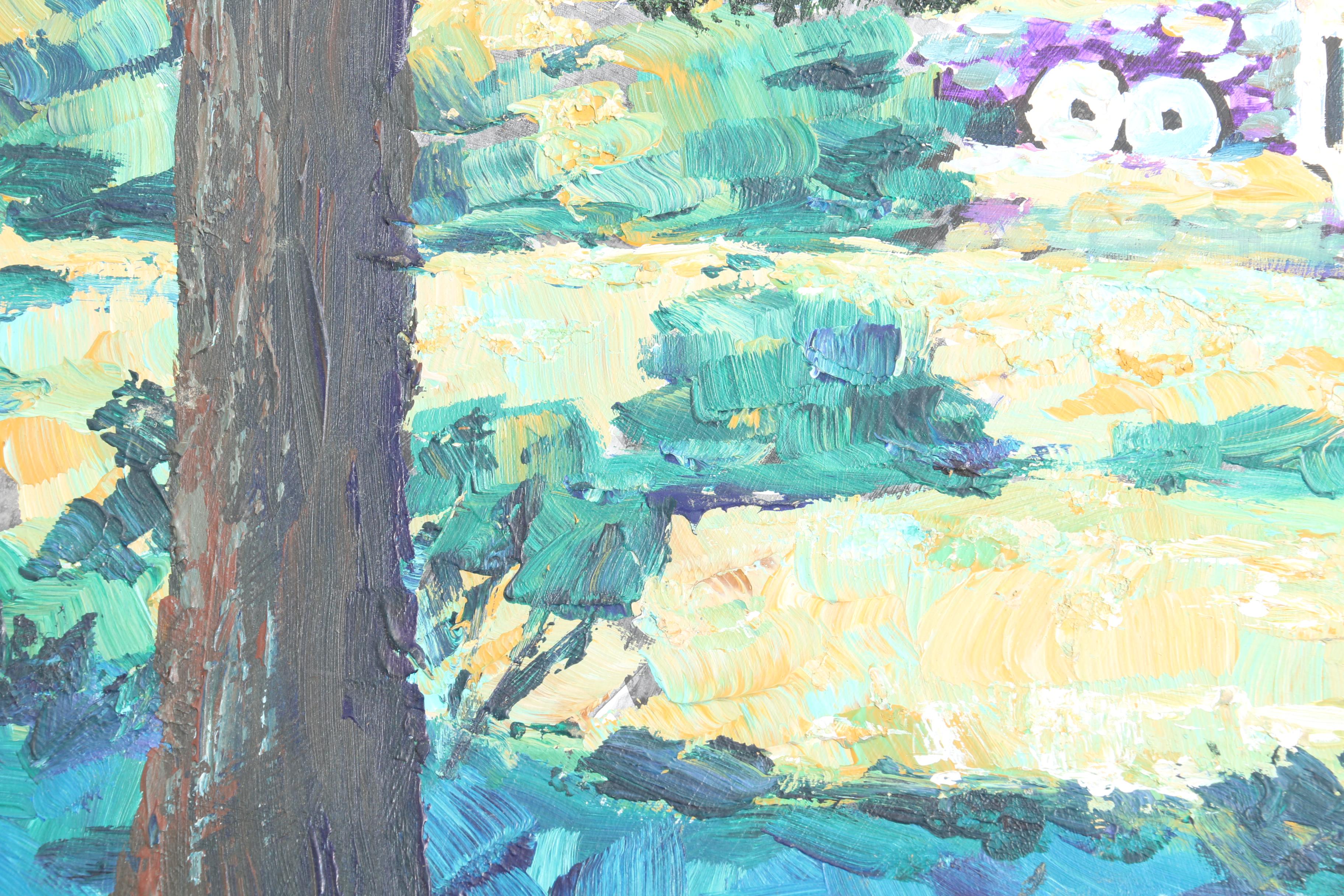 Attributed to Lucian Lupinski Oil Painting of a Water Mill