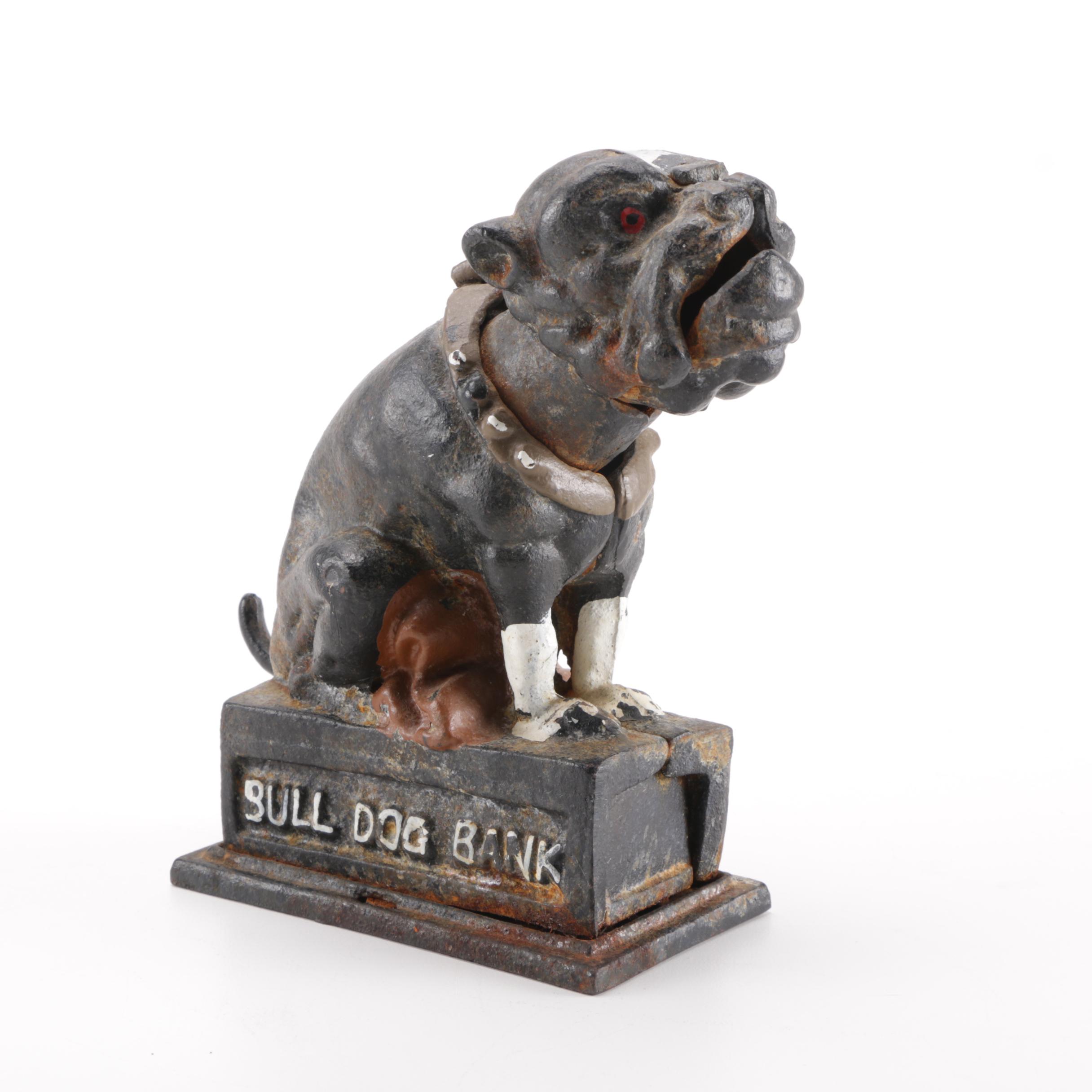 Cast Iron Bull Dog Bank