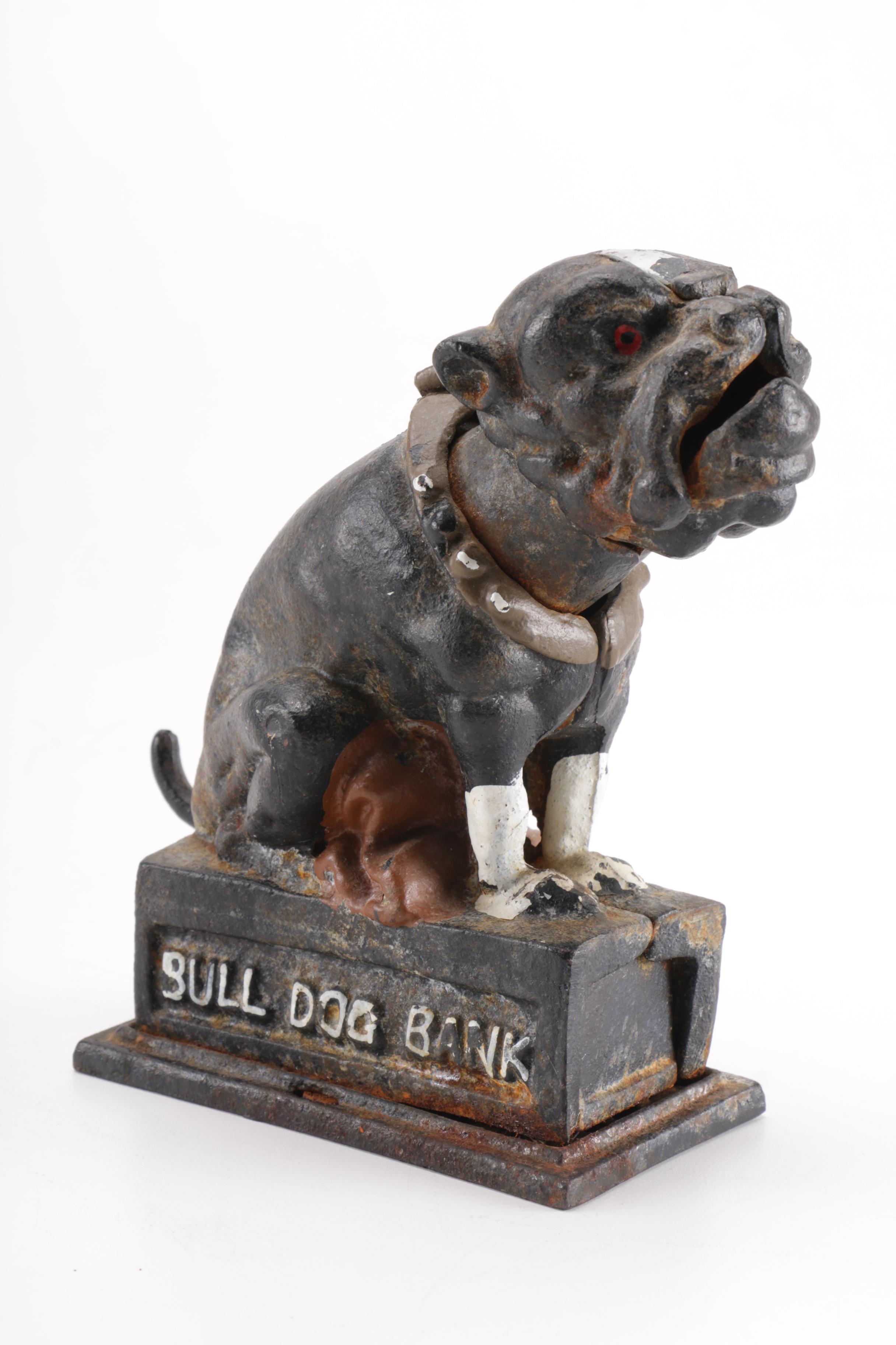 Cast Iron Bull Dog Bank
