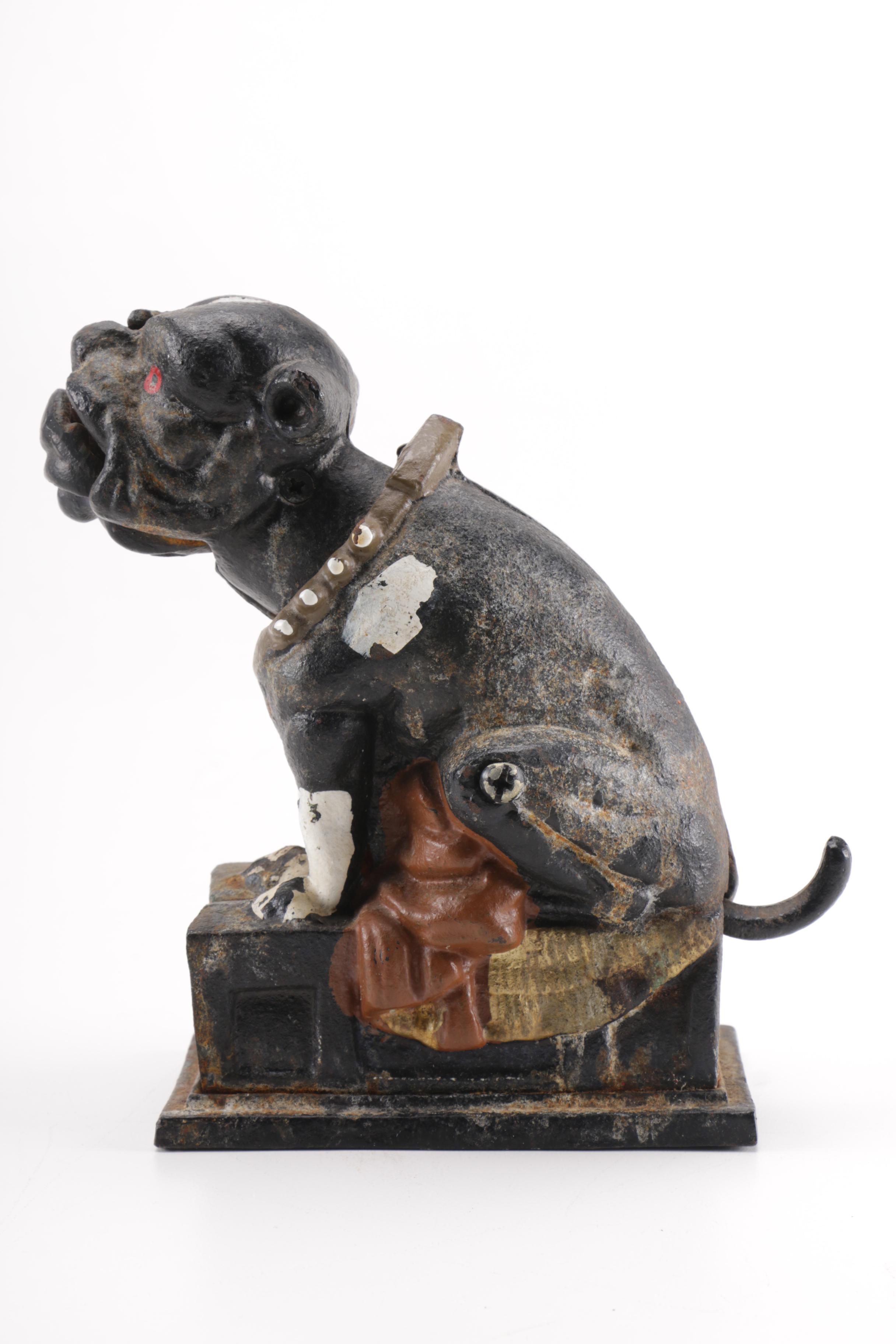 Cast Iron Bull Dog Bank