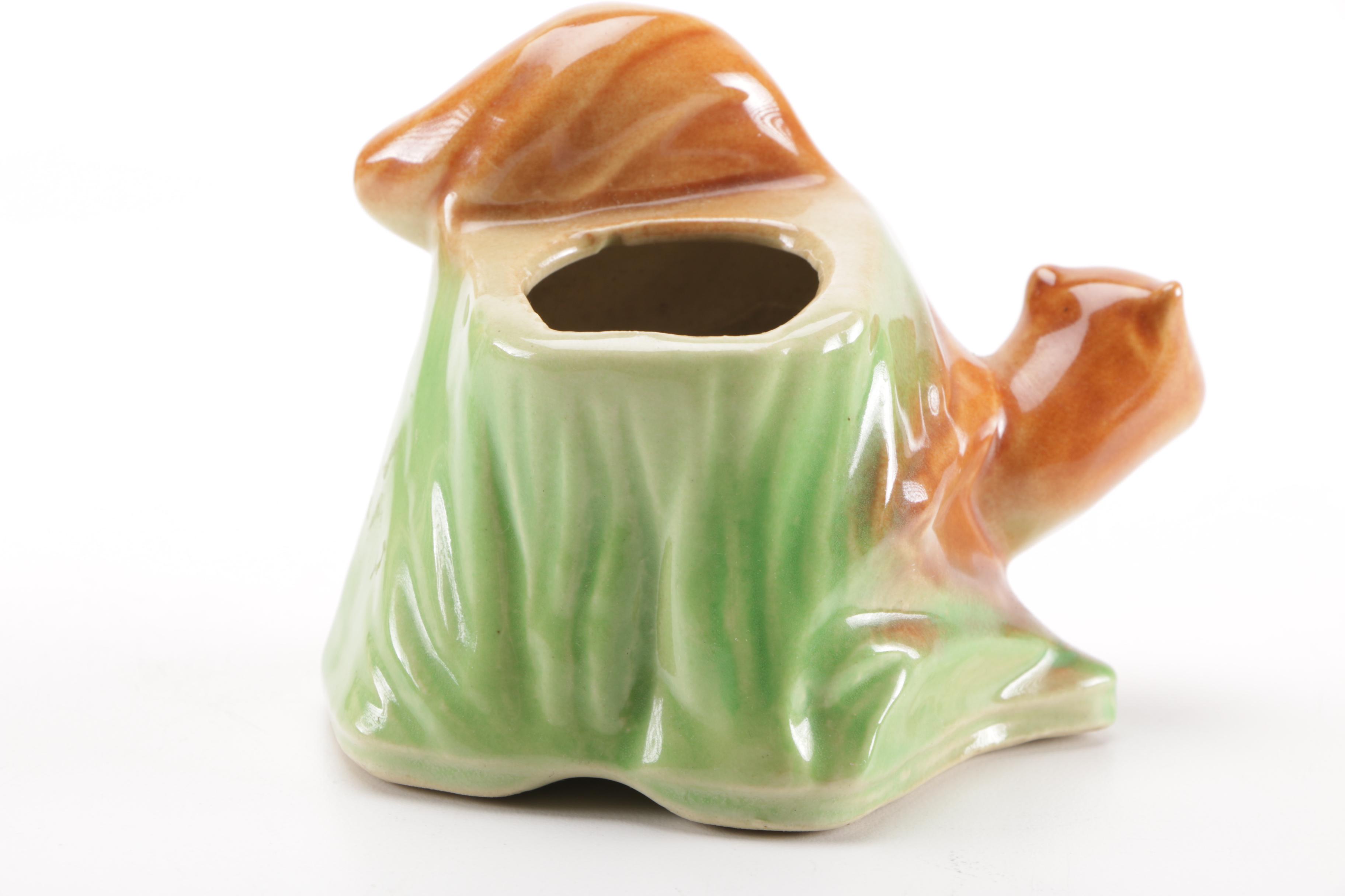 Vintage Figural Pottery Vessels Including Shawnee