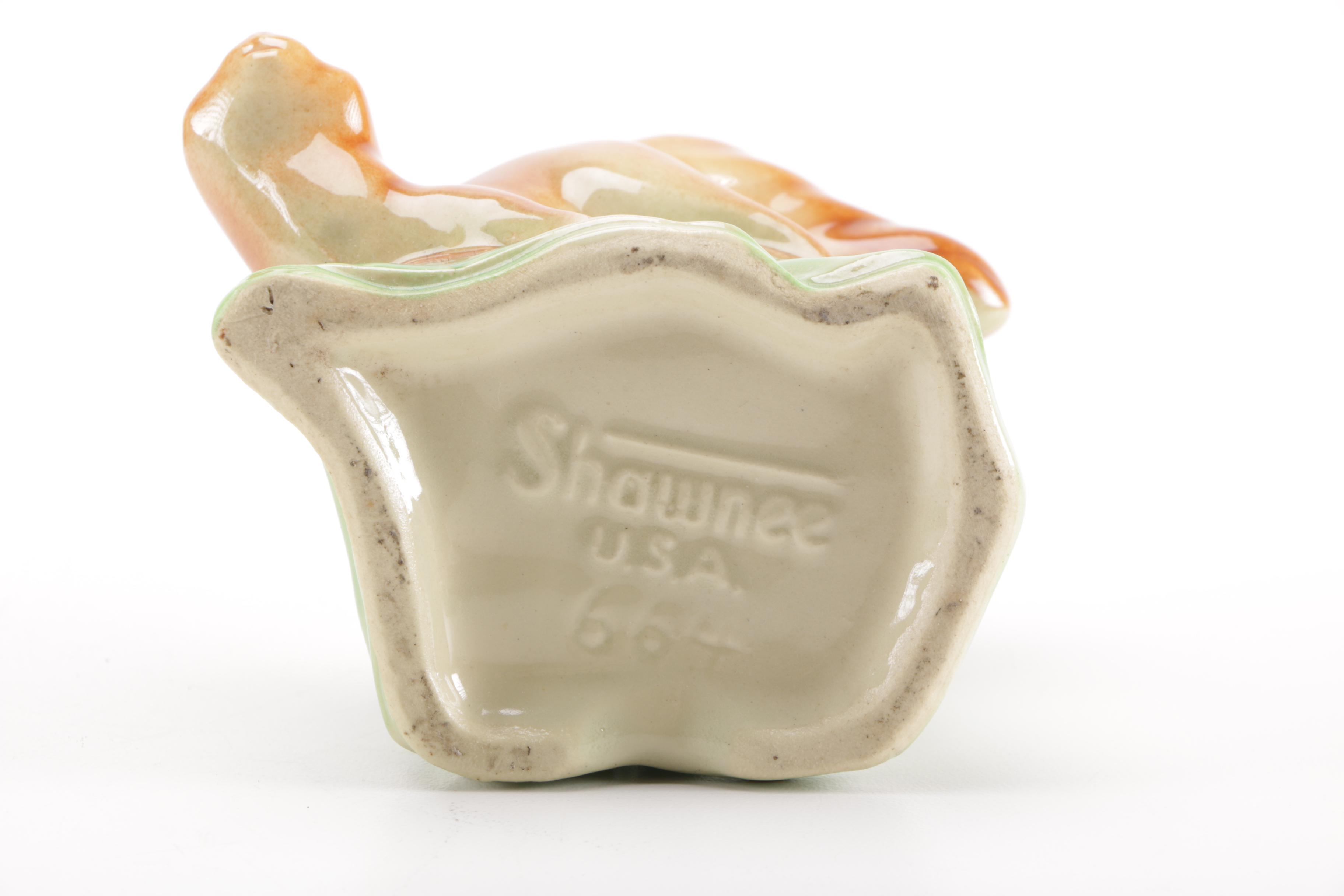 Vintage Figural Pottery Vessels Including Shawnee