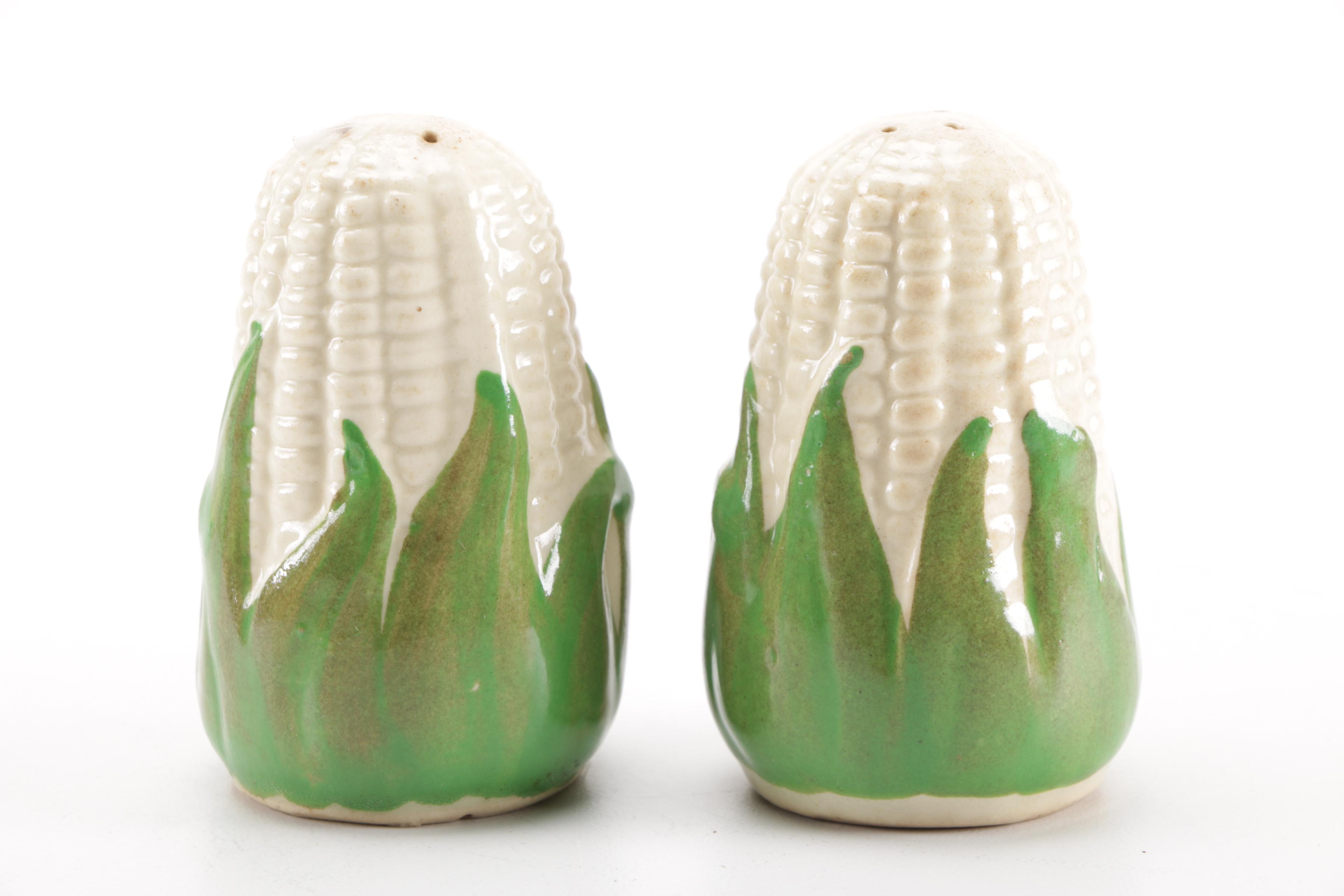 Vintage Figural Pottery Vessels Including Shawnee