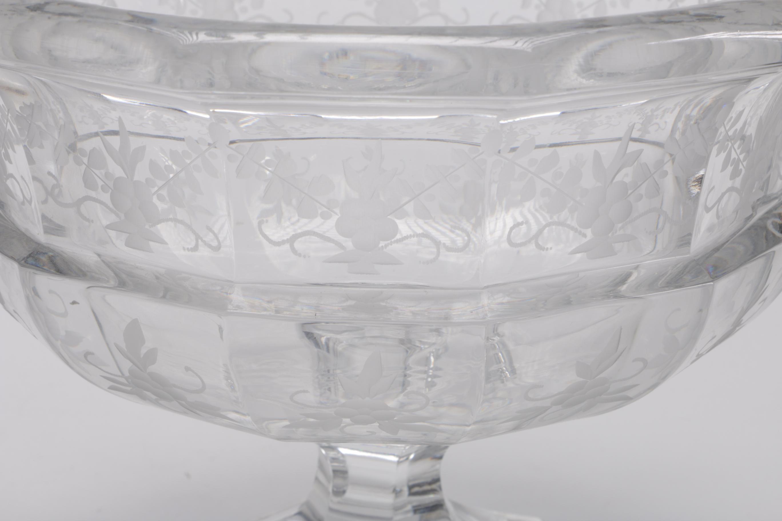 Large Crystal Pedestal Bowl