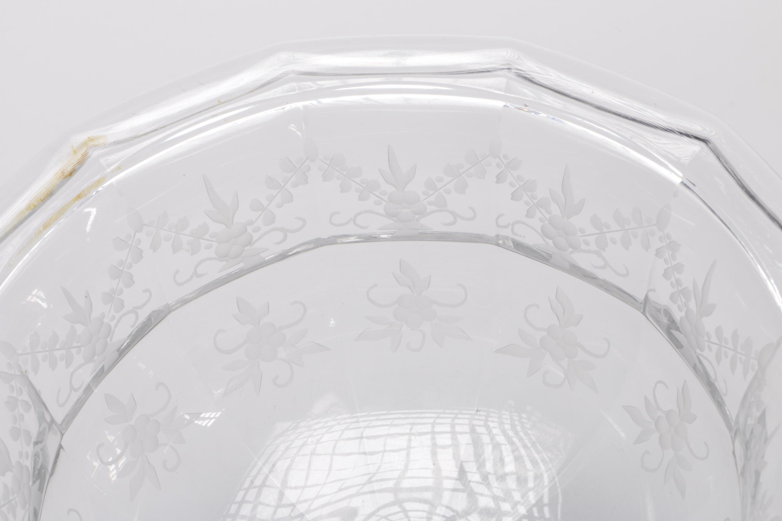 Large Crystal Pedestal Bowl