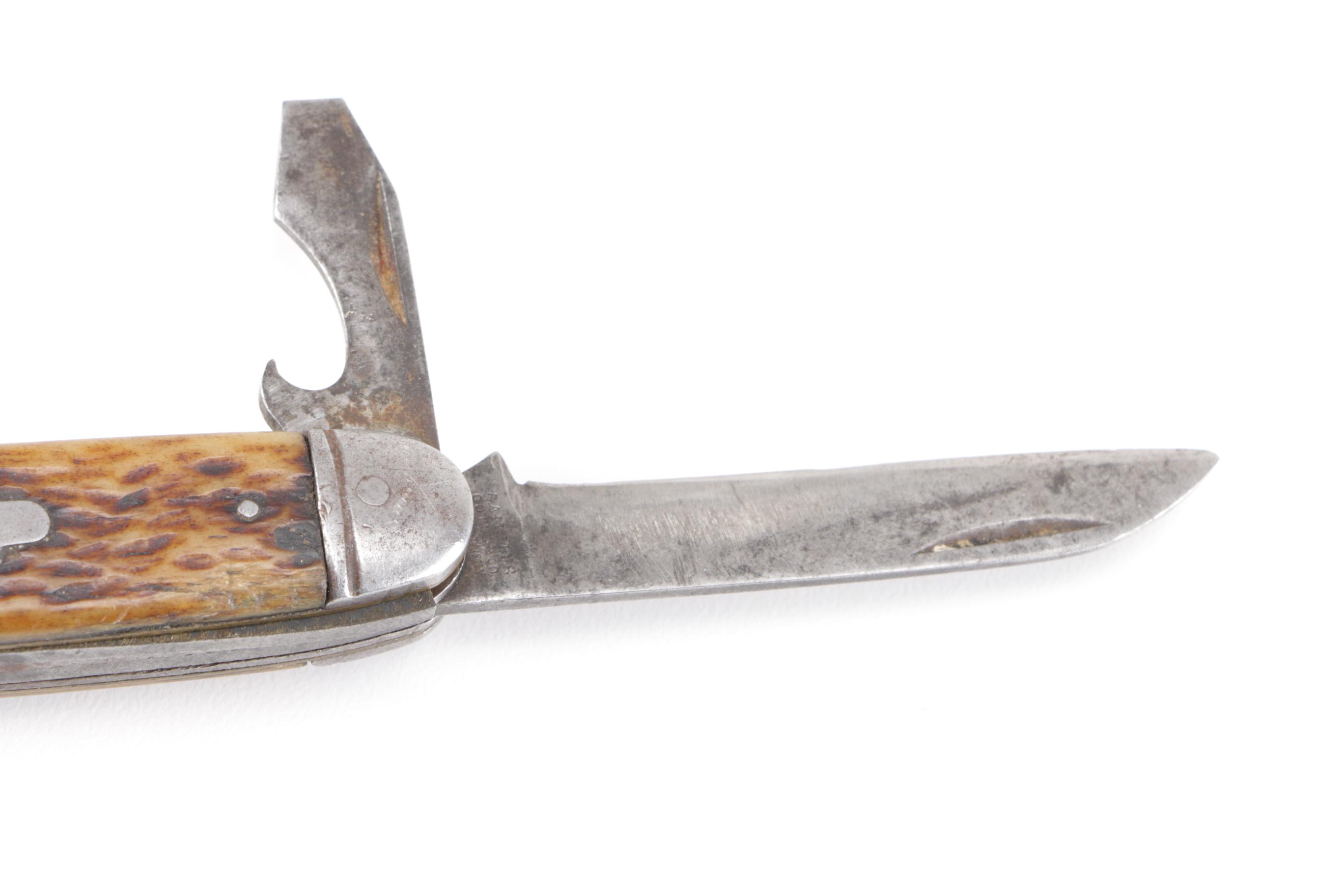 WWII Army Camillus Bone Pocket Knife