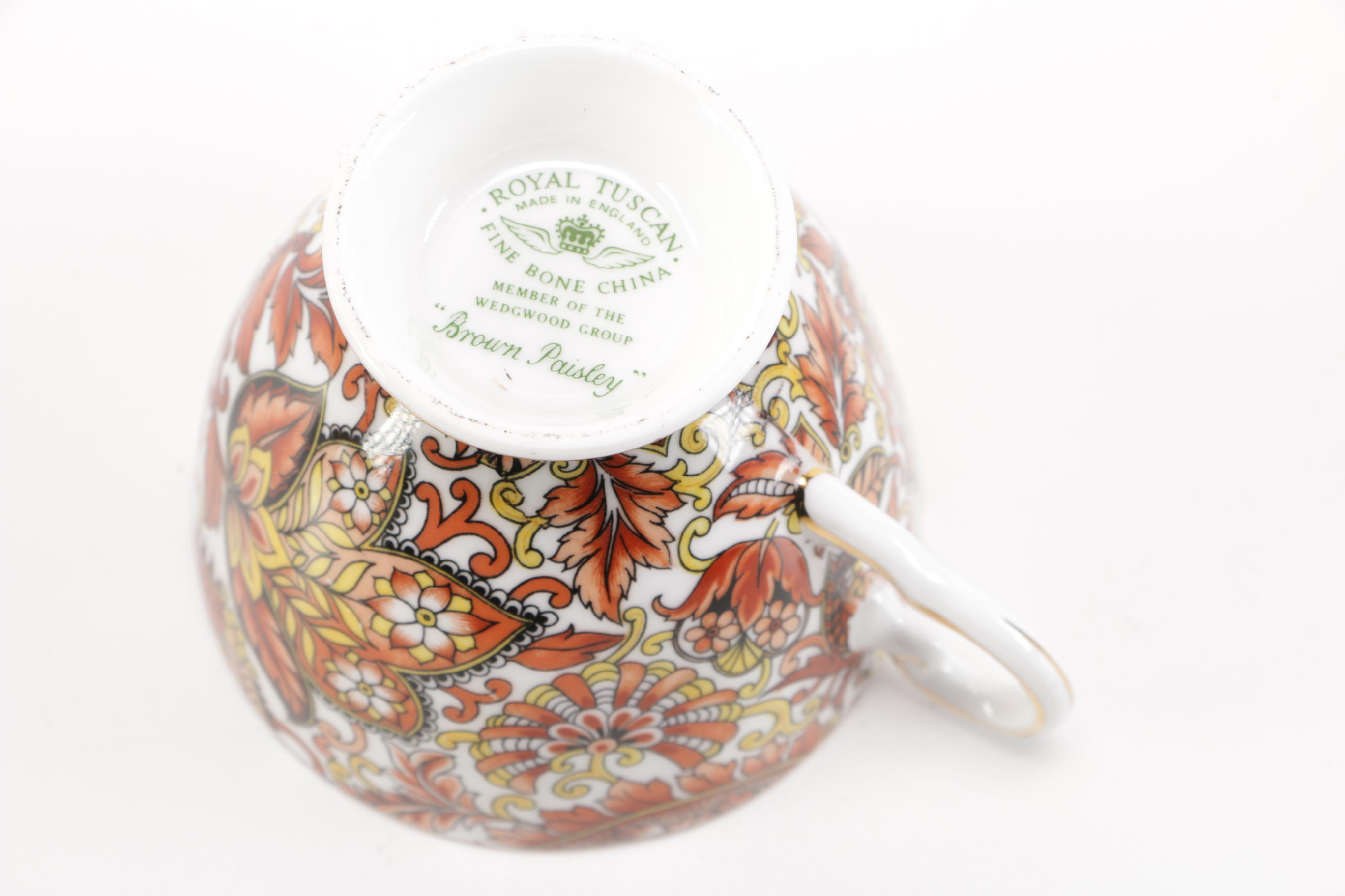 Royal Tuscan "Brown Paisley" Coffee Set